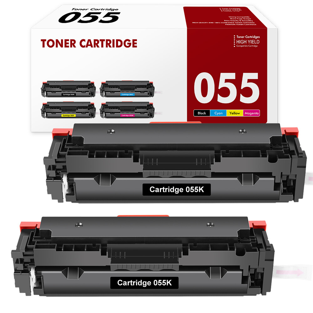 2x Black 055 Toner Cartridge for Canon 055 ImageClass LBP664Cx MF743Cdw MF745Cdw