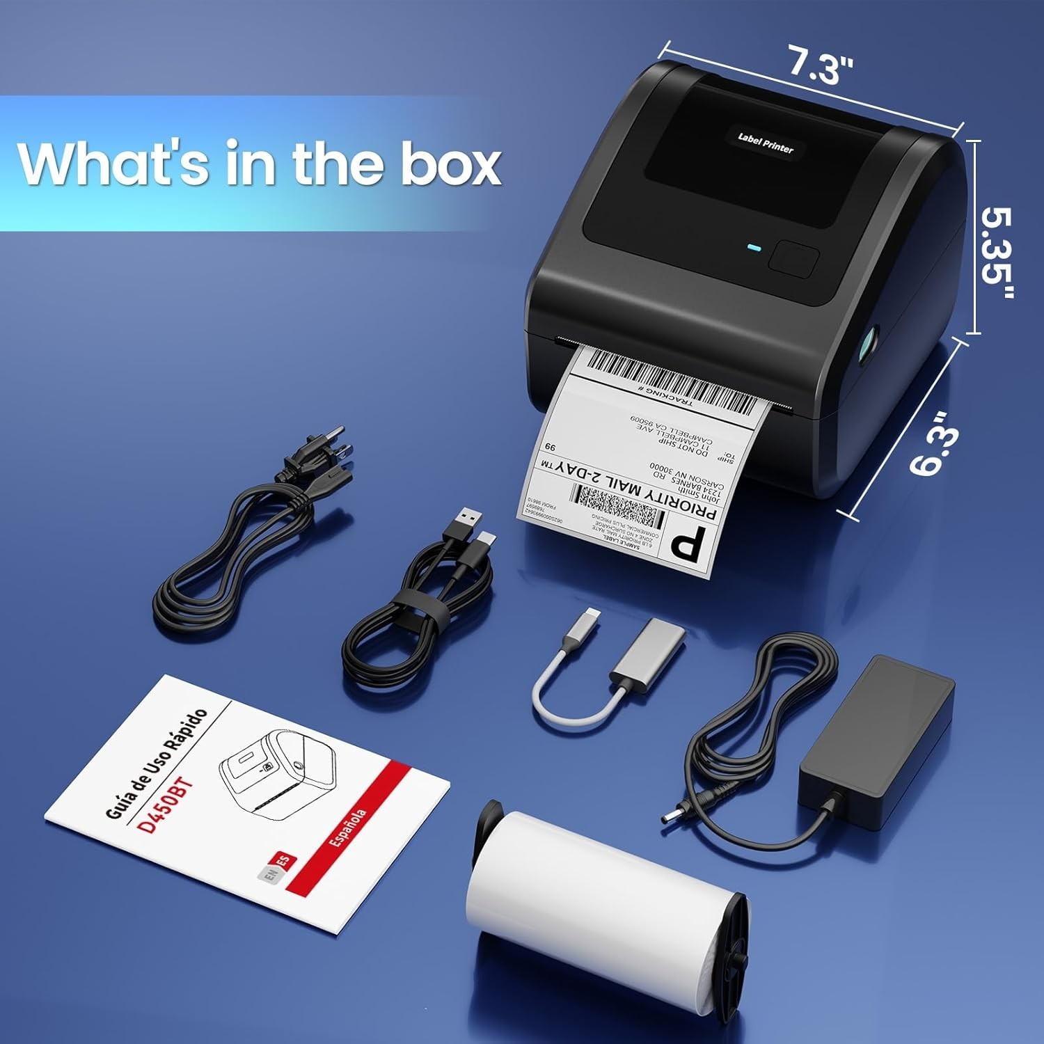 Thermal Label Printer Bluetooth 4×6 Printer for Shipping Label USPS FedEx UPS