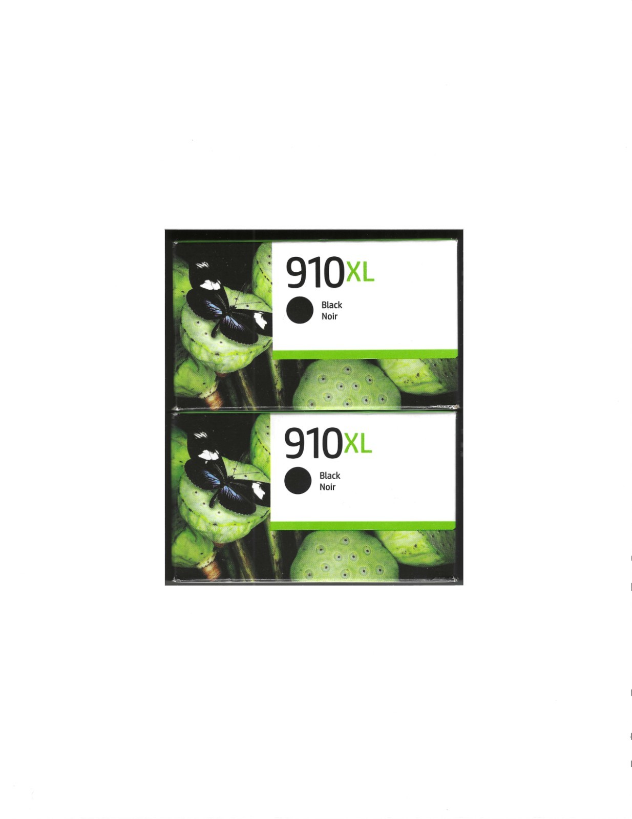 2 Genuine HP 910XL High Yield Black Ink Cartridge 3YL65AN Sealed Box. 2027