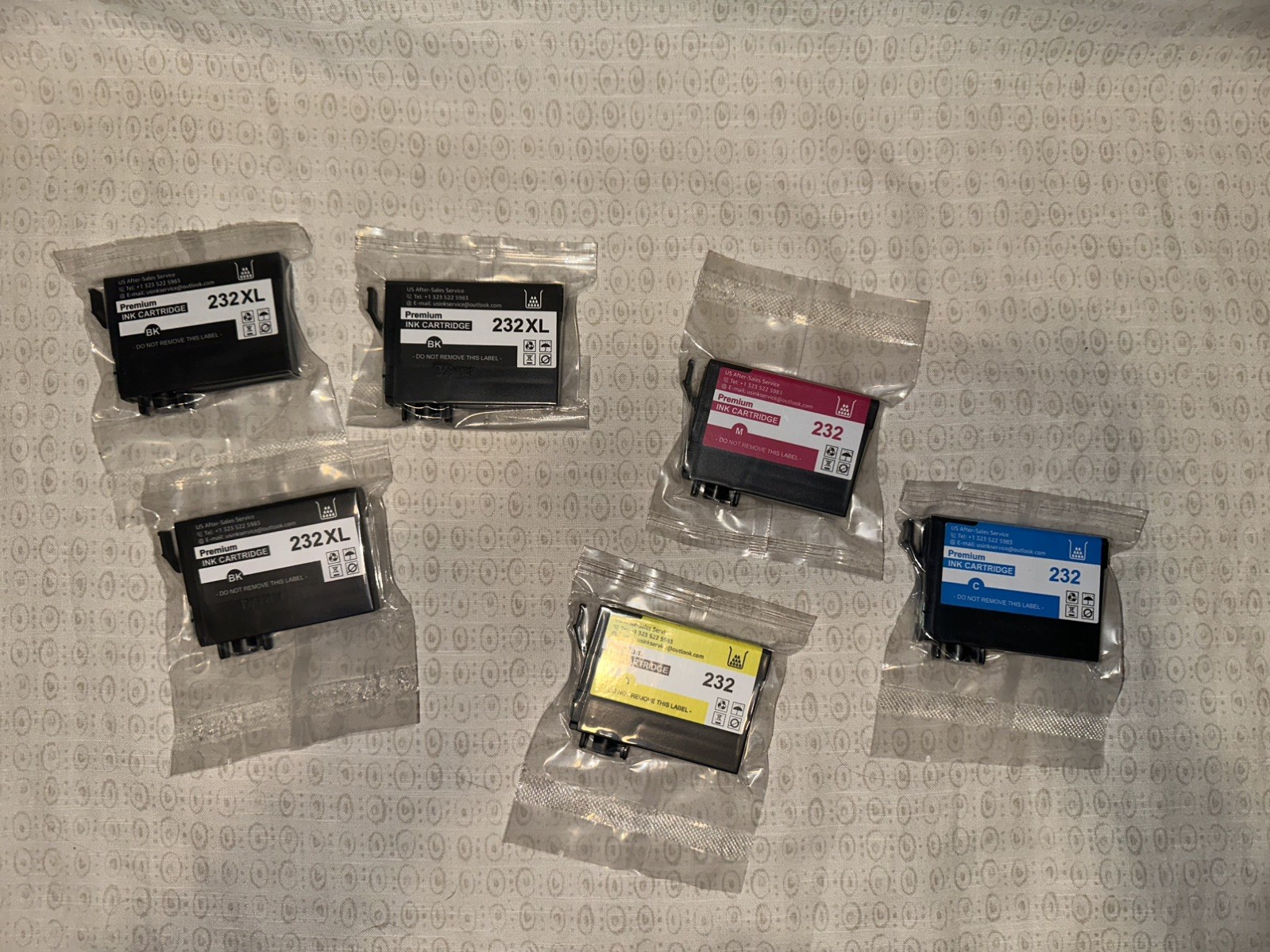 Lot of 2 232XL BK Ink and 3 232 Colored Ink Sealed See Photos for Details New
