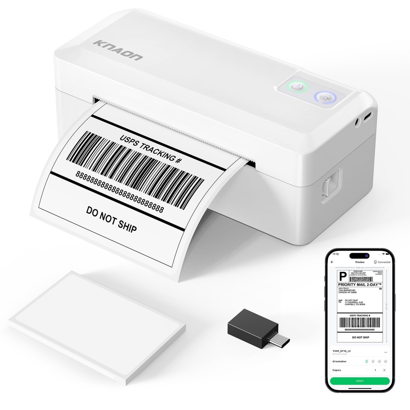 Portable 4×6 Thermal Label Printer – Bluetooth, Supports iPhone, Android, Window