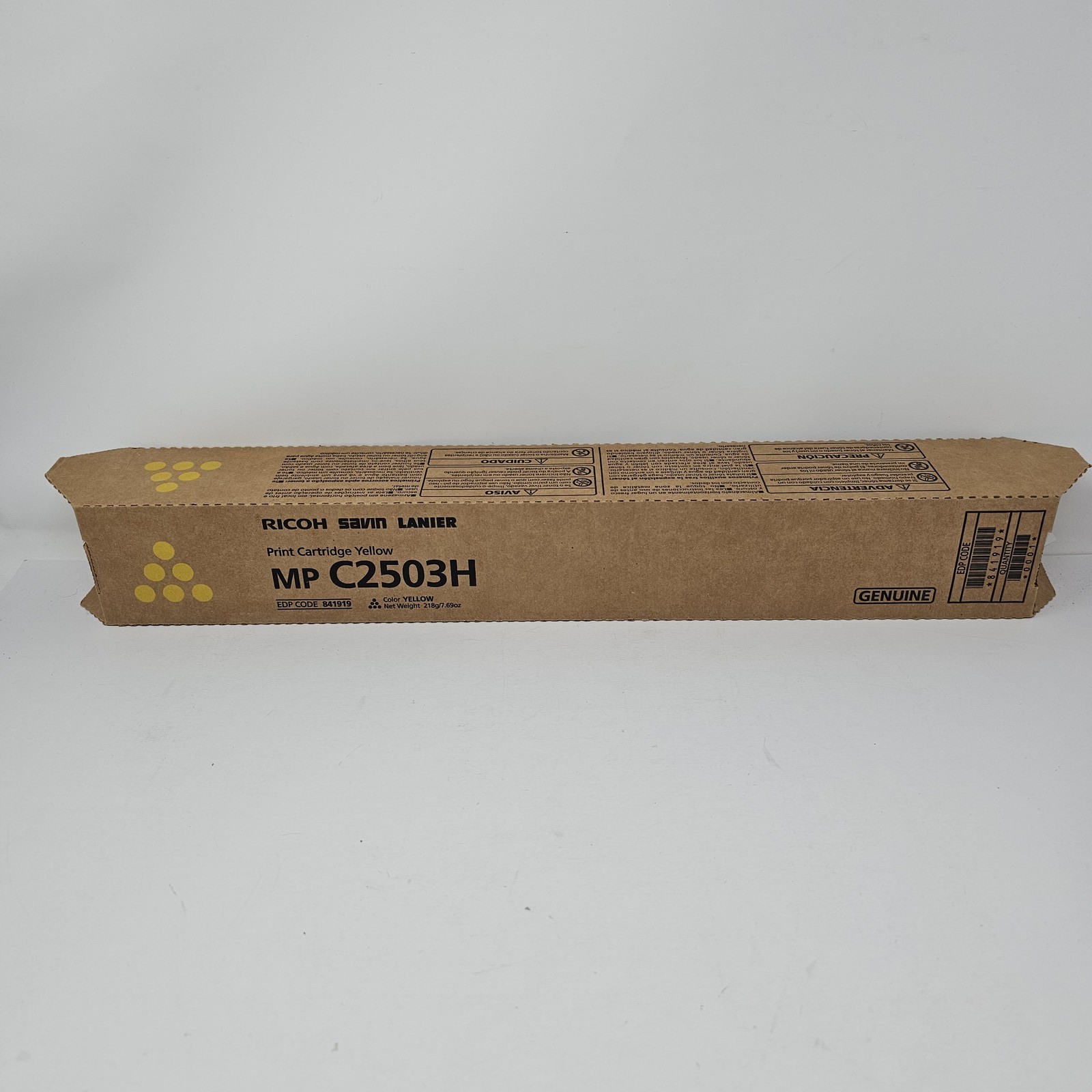 Ricoh Savin Lanier MP C2503H Yellow Toner Cartridge Print Cartridge Genuine