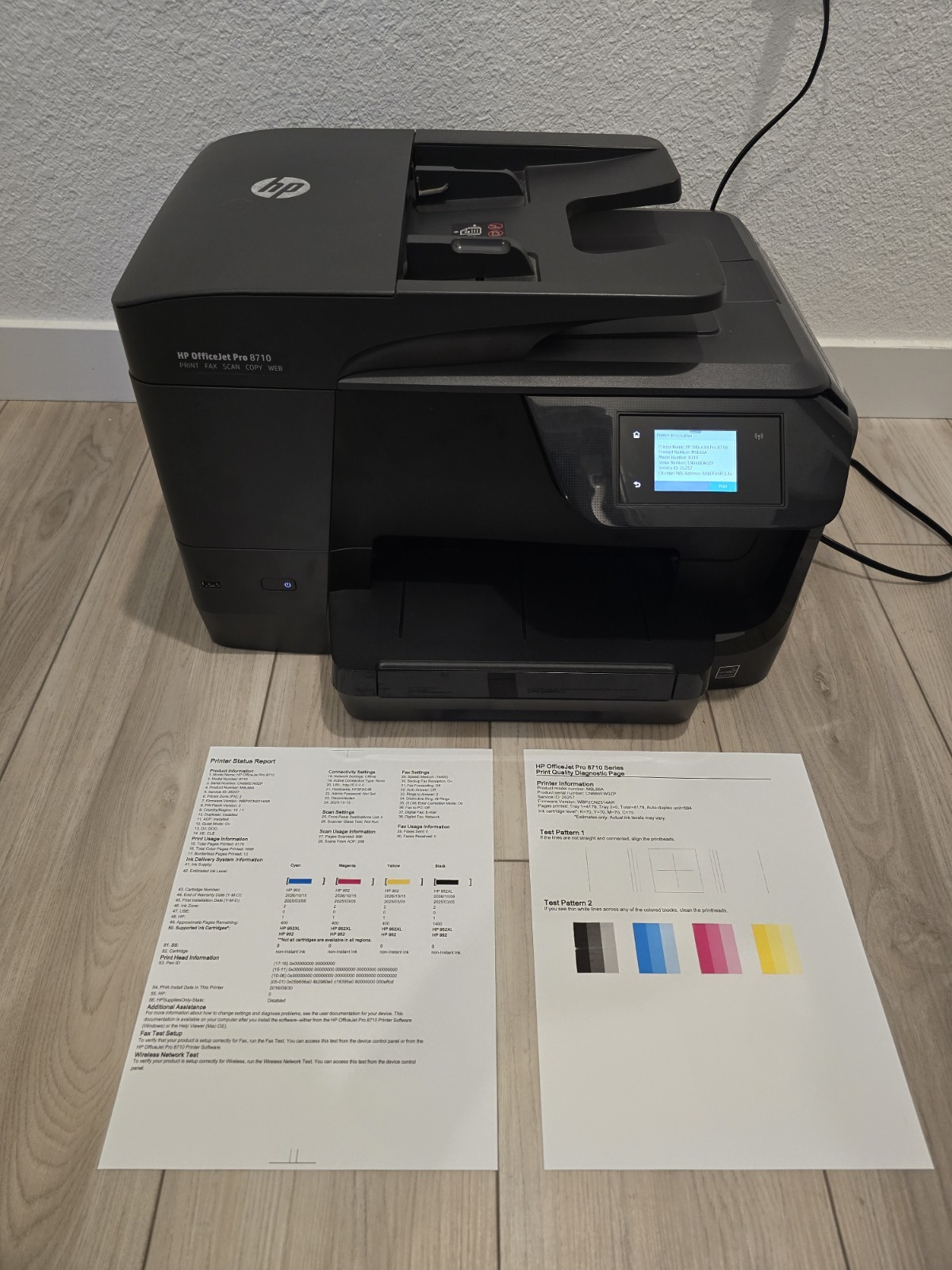HP OfficeJet Pro 8710 All-in-One Wireless Printer Only 4.1k Page Count Needs Ink