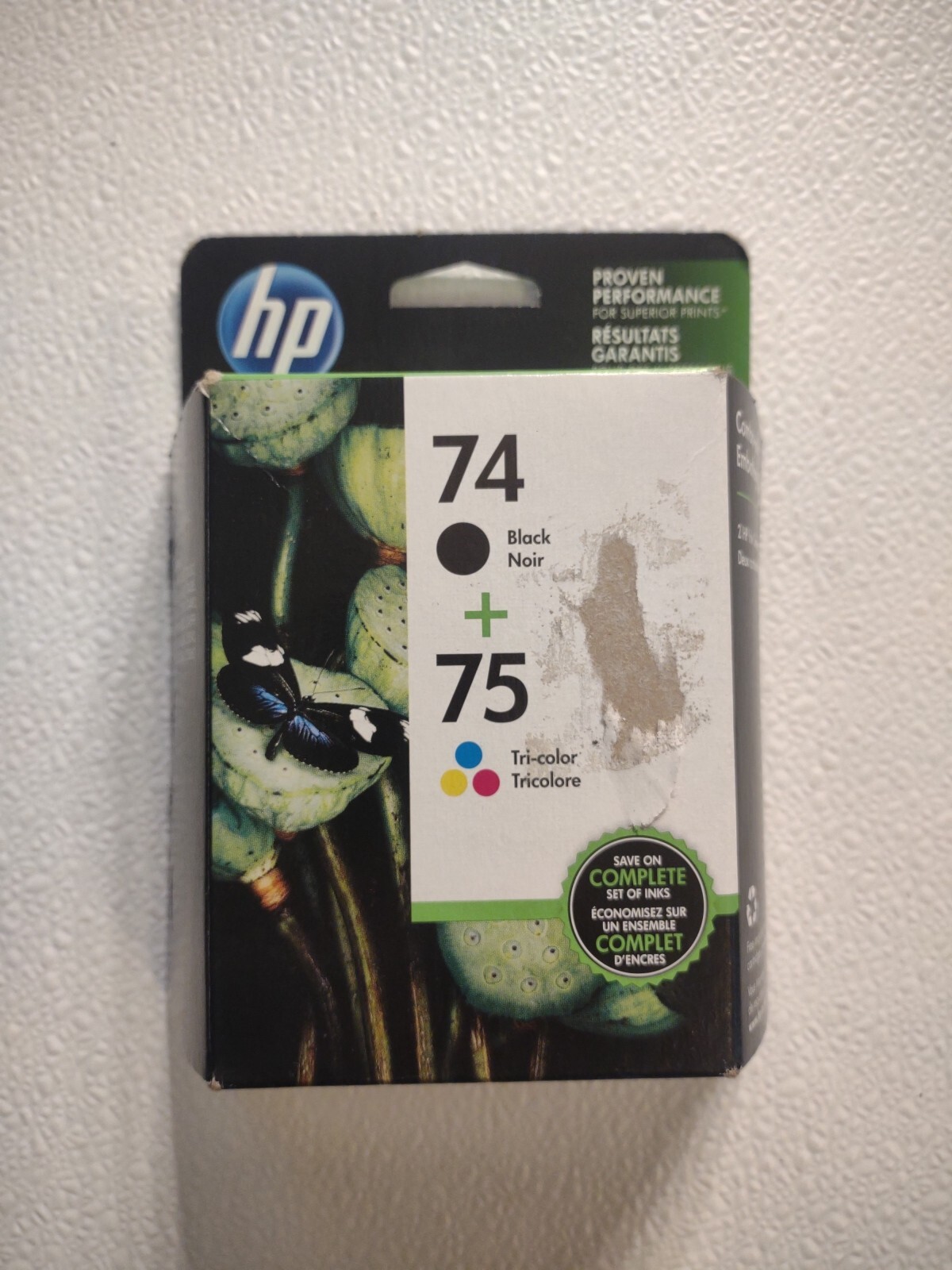 HP 74 Black & 75 Tri-Color Ink Cartridges Combo Genuine CC659FN Oct 2019