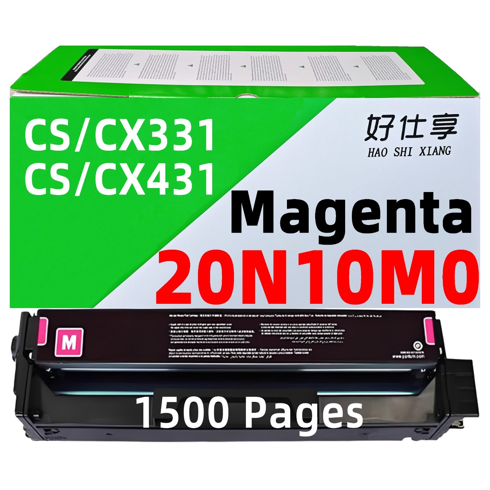 20N10M0 Magenta Toner Cartridge Compatible for Lexmark CS331 CS431 CX331 CX431