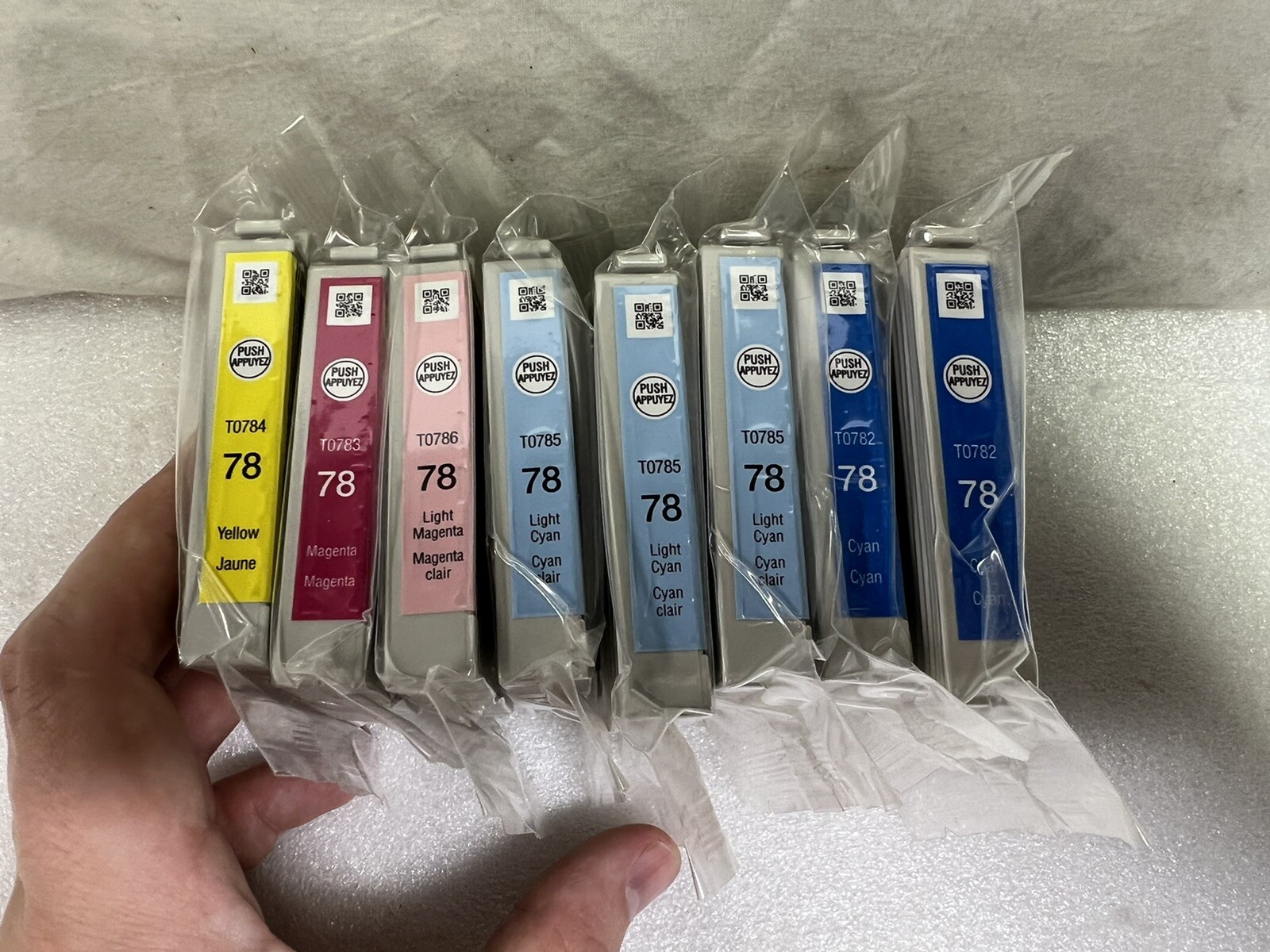 Lot of 8 Genuine Epson 78 Ink Cartridges T0782 T0786 T0783 T0784 T0785 12/2022