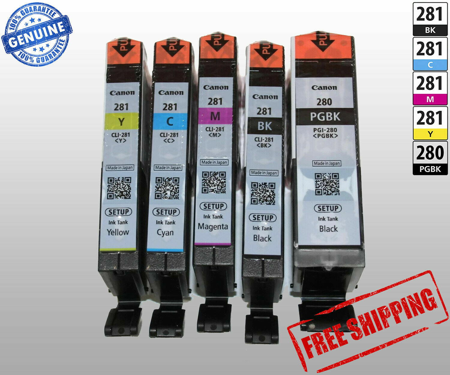 Genuine Canon PGI-280 CLI-281 Ink Cartridges-B/C/M/Y) Setup For TS8320 TR7520