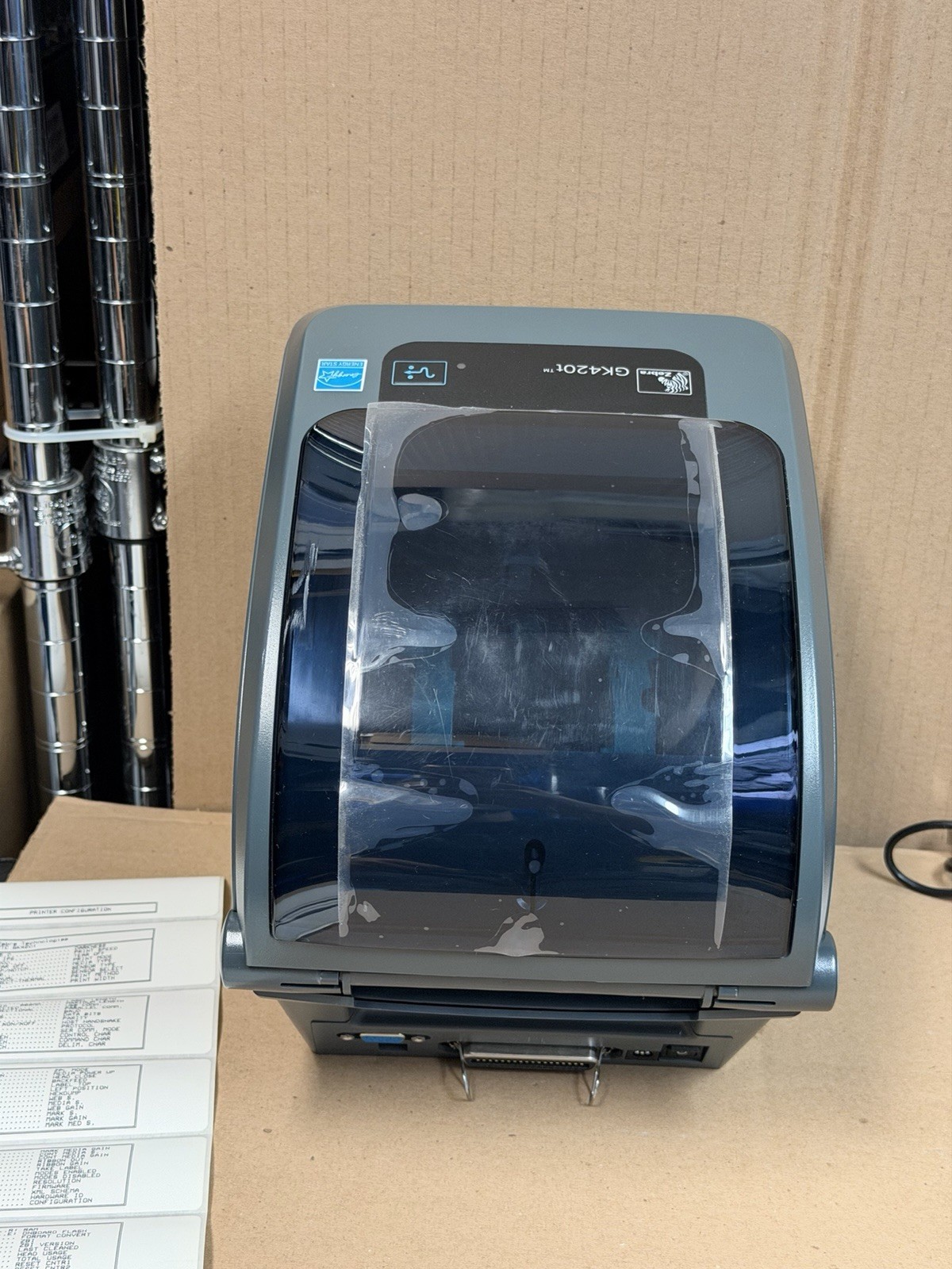 Zebra GK420t Thermal Label Printer USB GK42-102510-000A Tested W/Ribbon & Cables