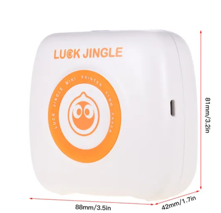Luck Jingle Pocket Mini Printer BT Wireless Thermal Printer Android IOS WHITE