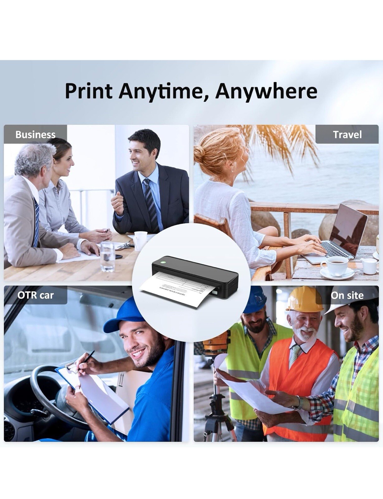 Inkless Portable Printer 8.5 x 11 Inch US Letter Size, Carry Case Thermal