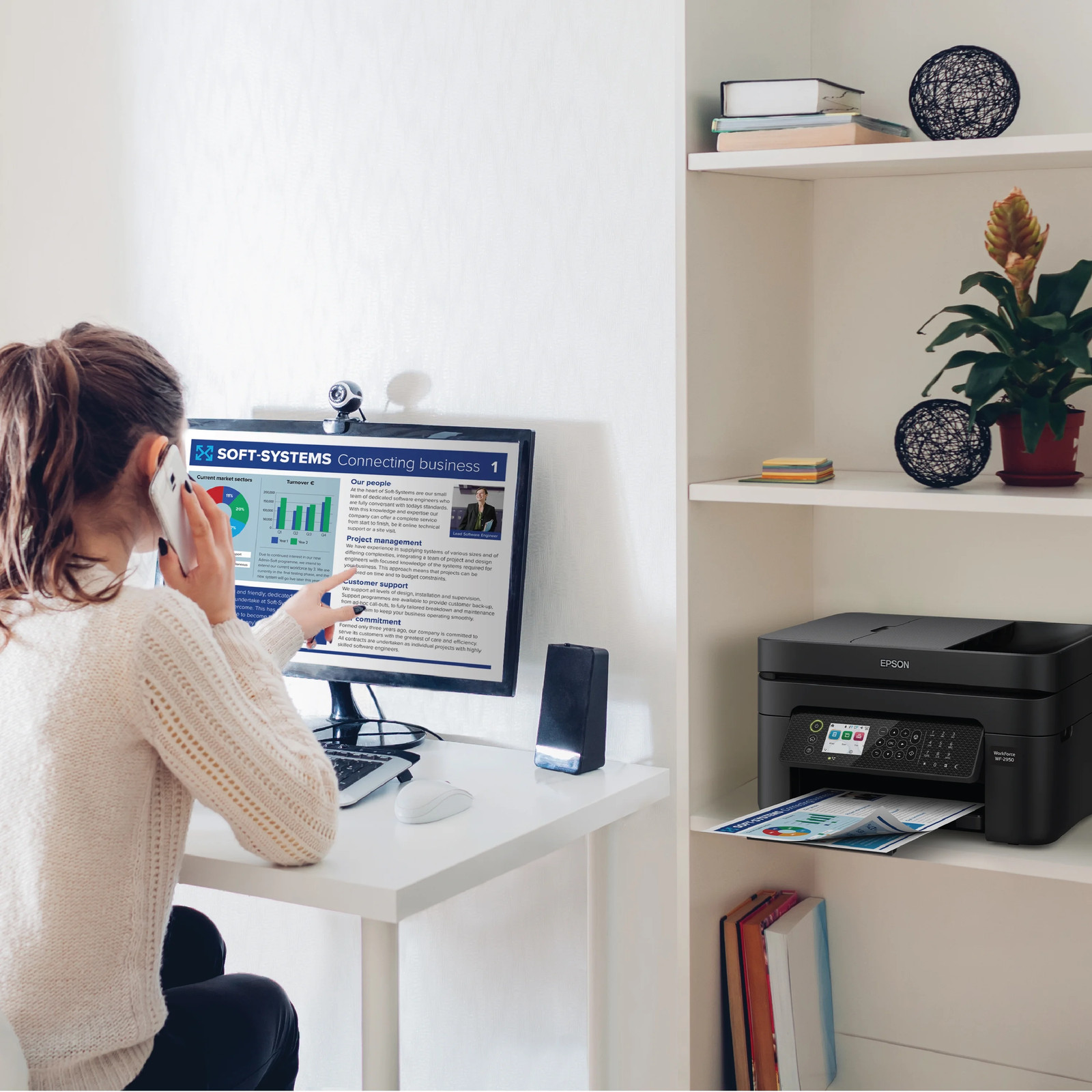 Wireless Color Printer Scanner Copier Fax All In One Office Machine