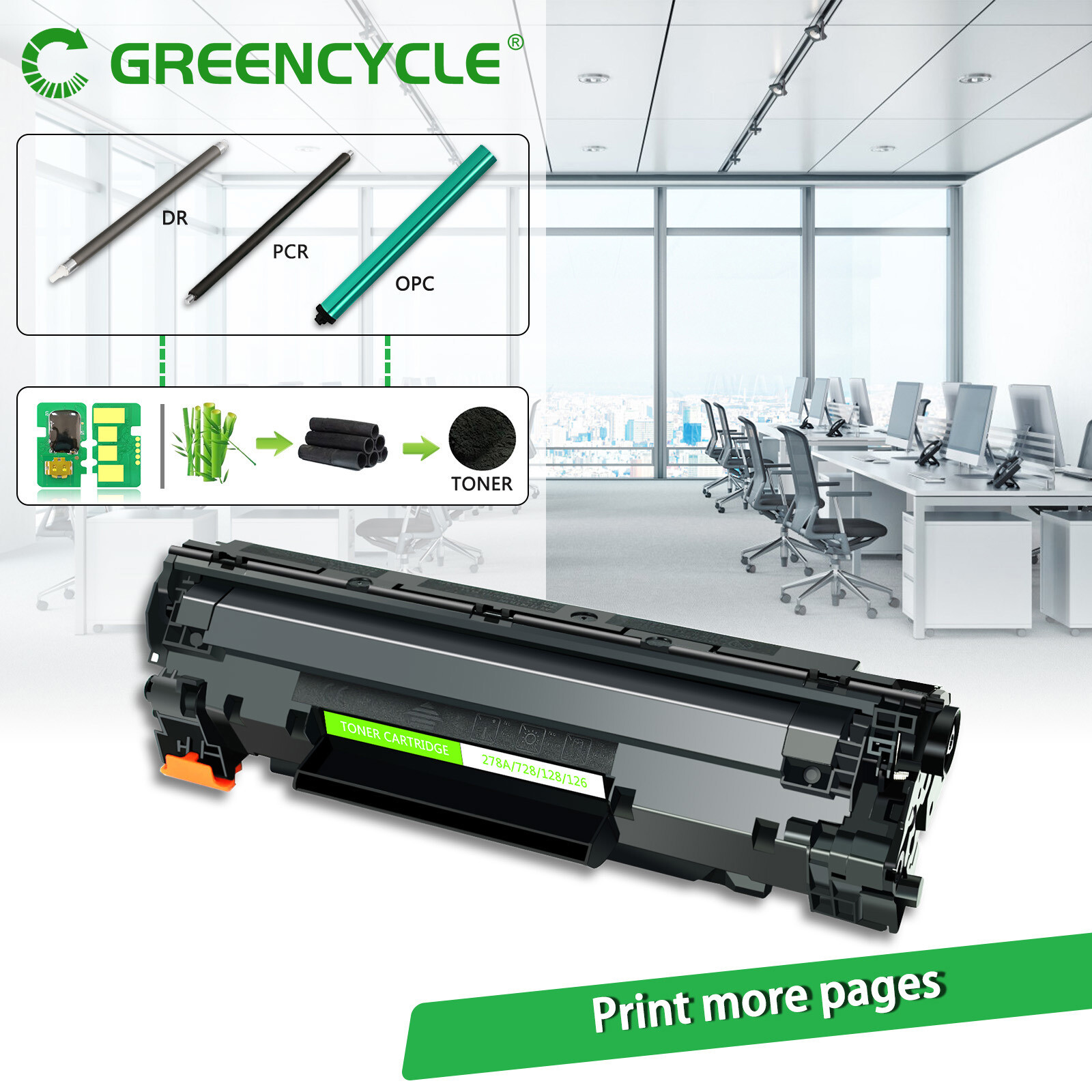 4PK Black CRG126 Toner Cartridge Fit for Canon 126 ImageClass LBP6200d LBP6230dw