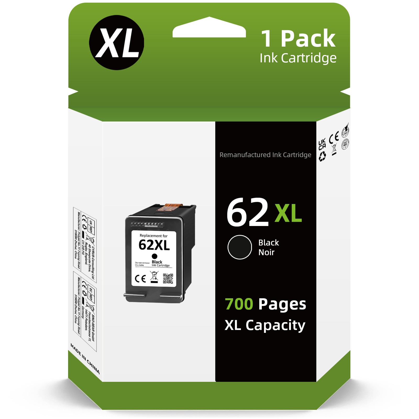 #62XL (C2P05AN) Black #62XL (C2P07AN) Color Ink for HP ENVY 5660 7640 7645 LOT