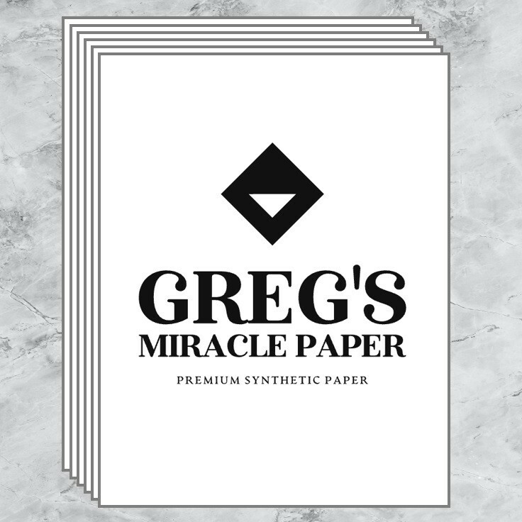 Greg’s Miracle Paper – 10 sheets of synthetic paper for inkjet printing 8.5×11
