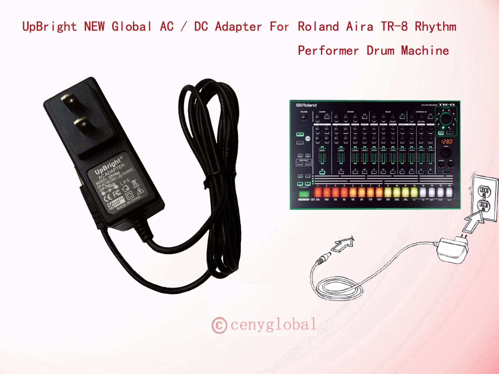 AC Power Adapter For Roland Aira TR-8 TR8 Rhythm Performer Drum Machine Charger