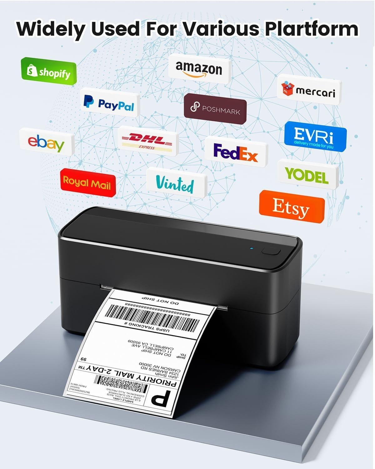 Bluetooth Thermal Label Shipping Printer 241BT Wireless Address Label Maker LOT