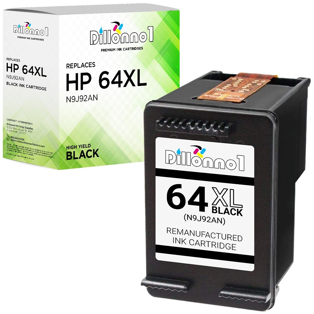 1PK for HP 64XL (N9J92AN) Black Replacement (N9J92AN) Ink Cartridges