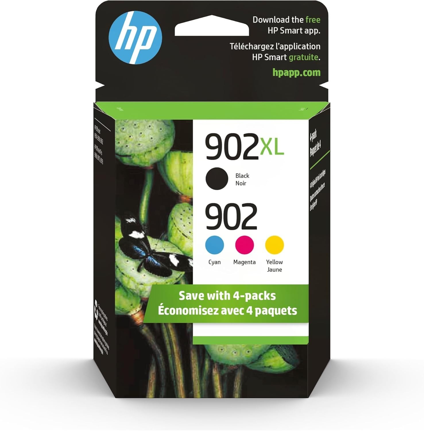 New Genuine HP 902XL Black HP 902 Regular Color Ink Cartridges FREE SHIP