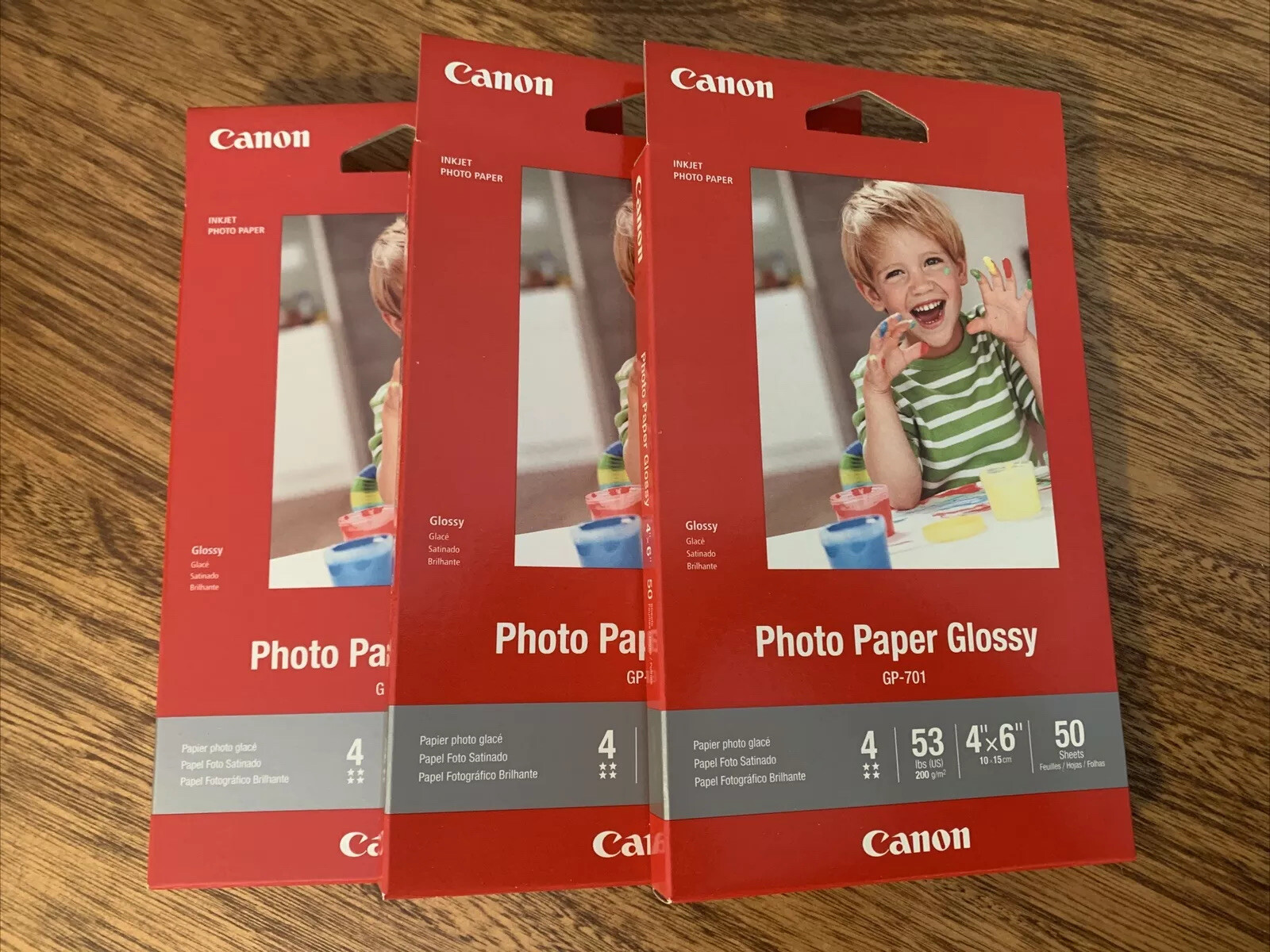 Lot of 3 CANON Photo Paper GLOSSY 4″ X 6″ 50 Sheets Each GP-701- NEW