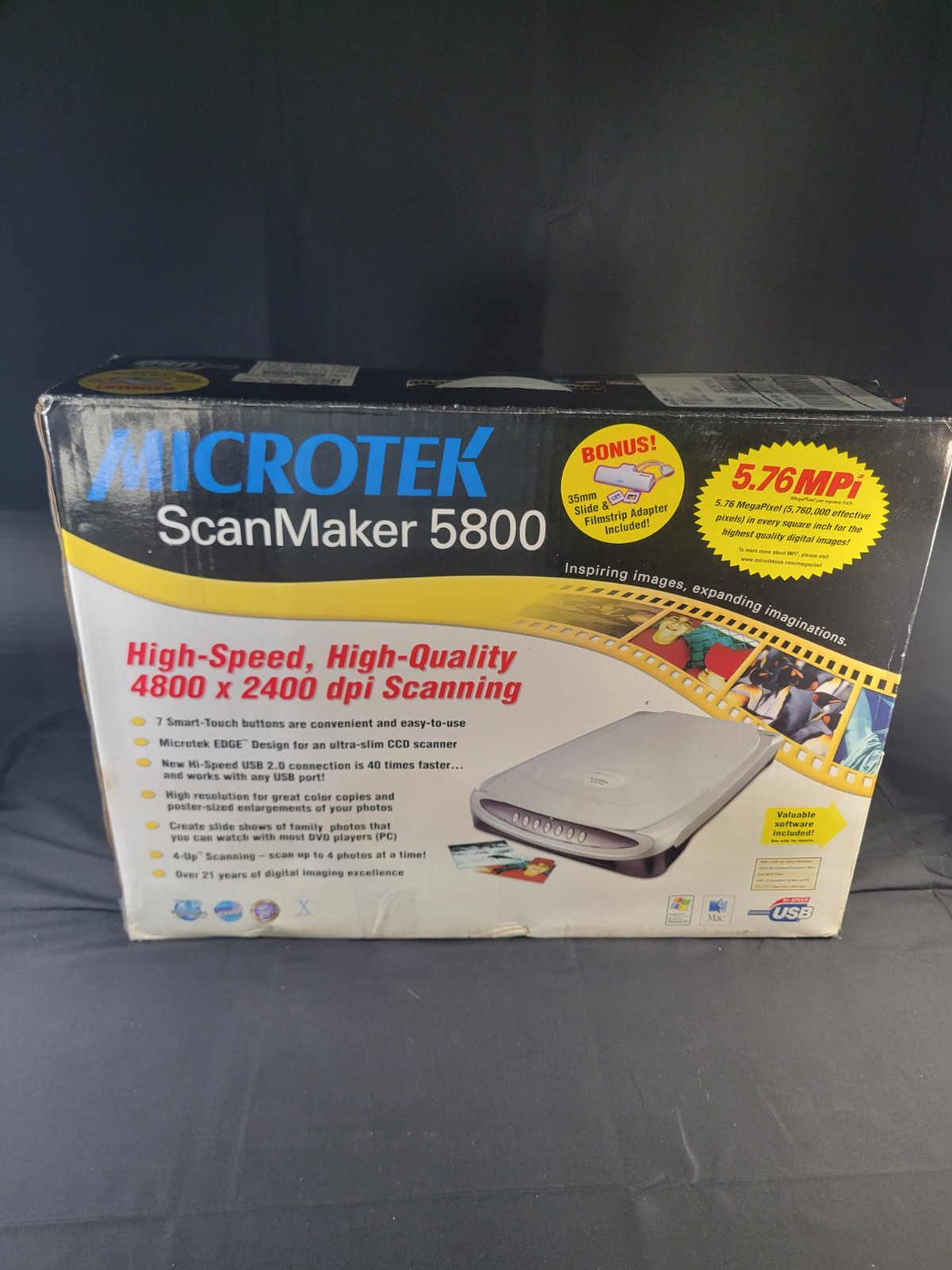 Microtek ScanMaker 5800 Flatbed Photo Scanner Factory Sealed Open Box USB Disc
