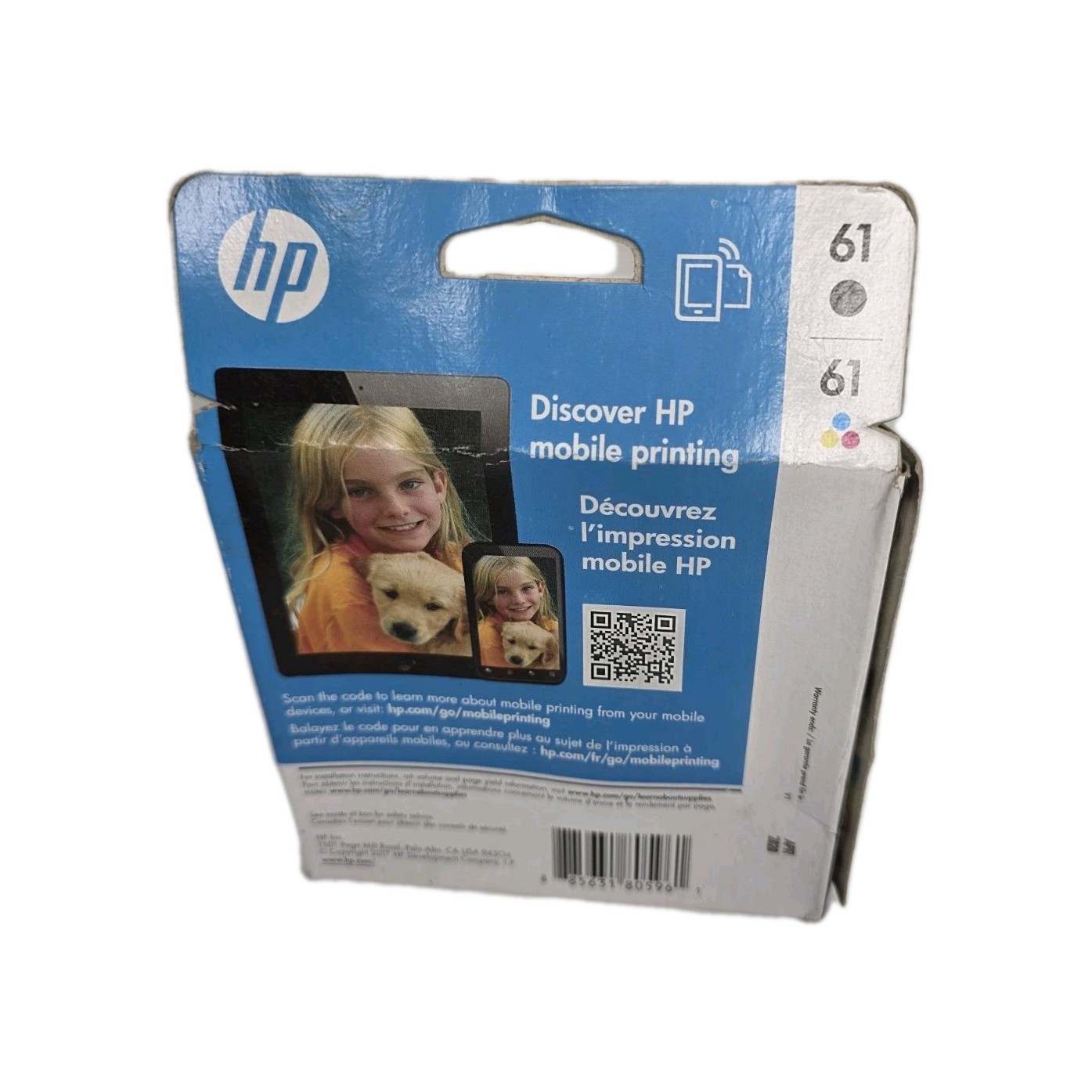 HP 61 Black Tri-Color Ink Cartridge CR259FN CH561WN CH562WN Exp 2020