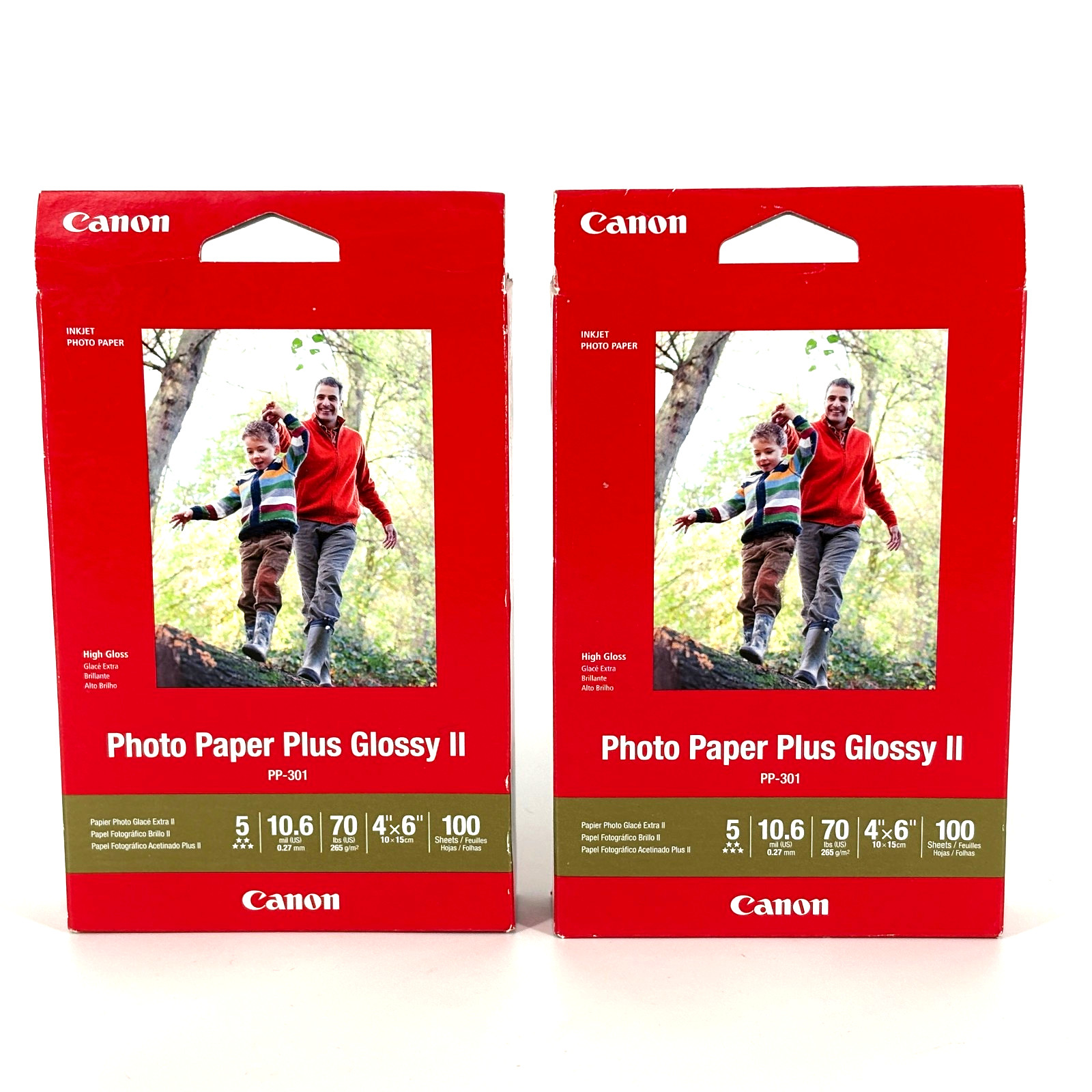 Canon Photo Paper Plus Glossy II PP-301 High Gloss 8.5×11 10 Sheets Lot of 2 NEW
