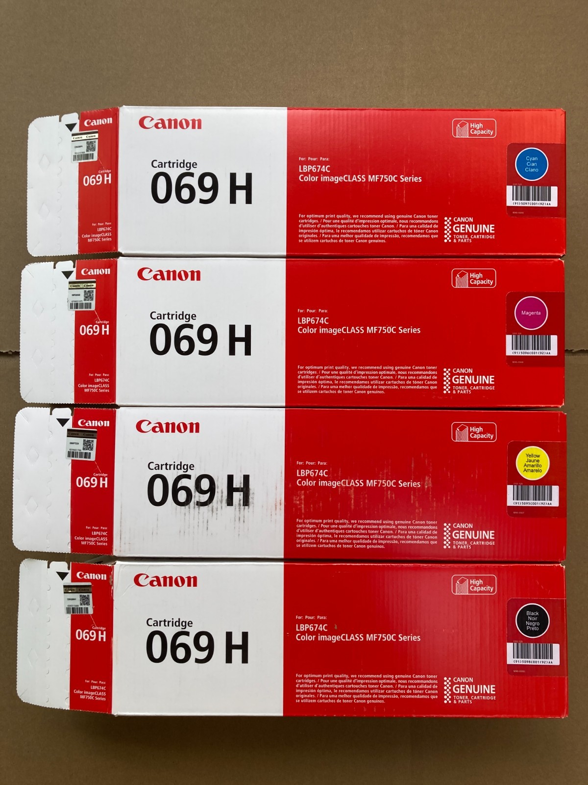 Canon 069 H High Yield Toner Cartridges 4-Pack (CMYK)