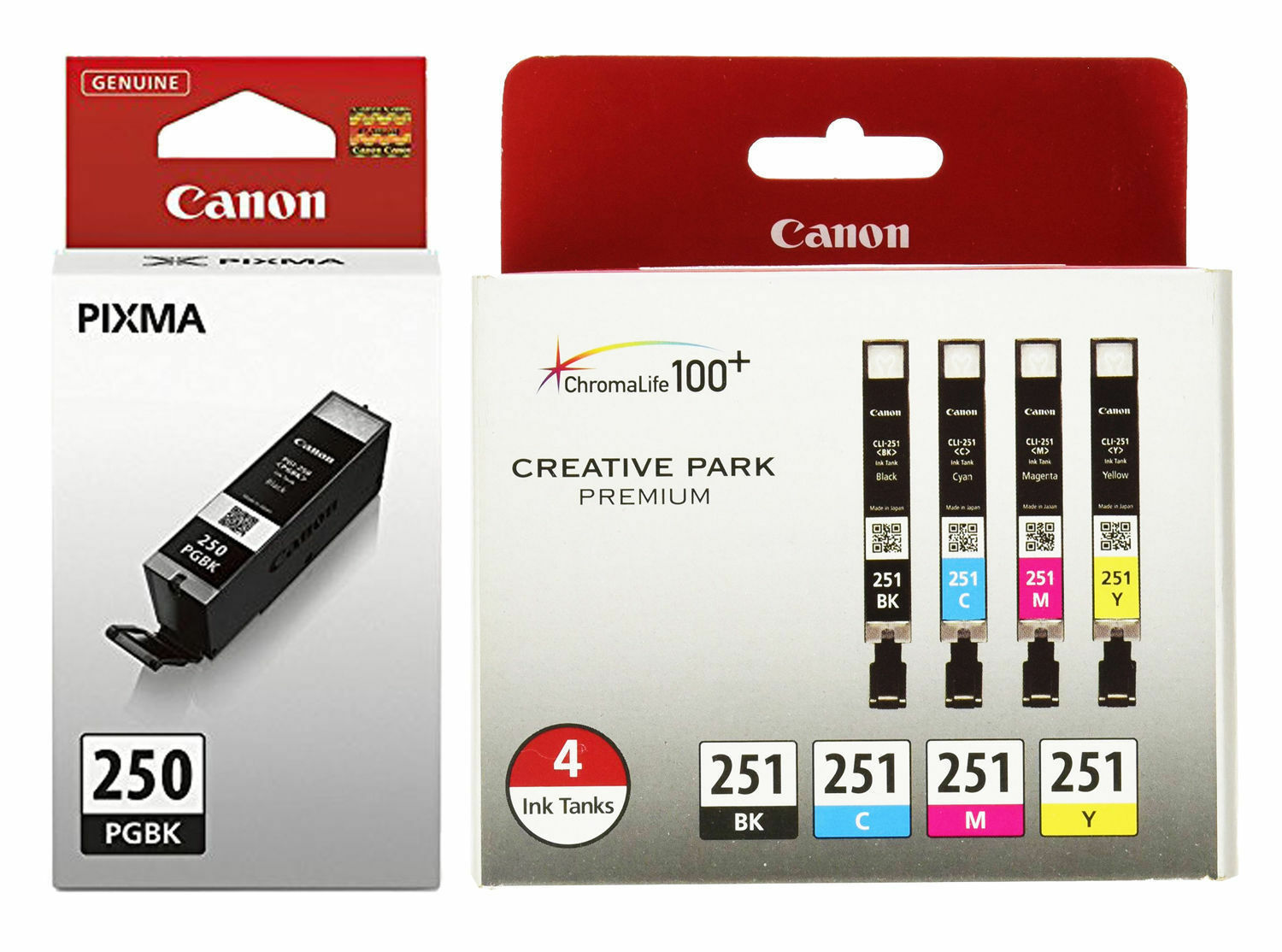 Genuine Canon PGI-250 BK CLI-251 B/C/M/Y Color Ink Cartridges-Setup-5Pk-NEW!!