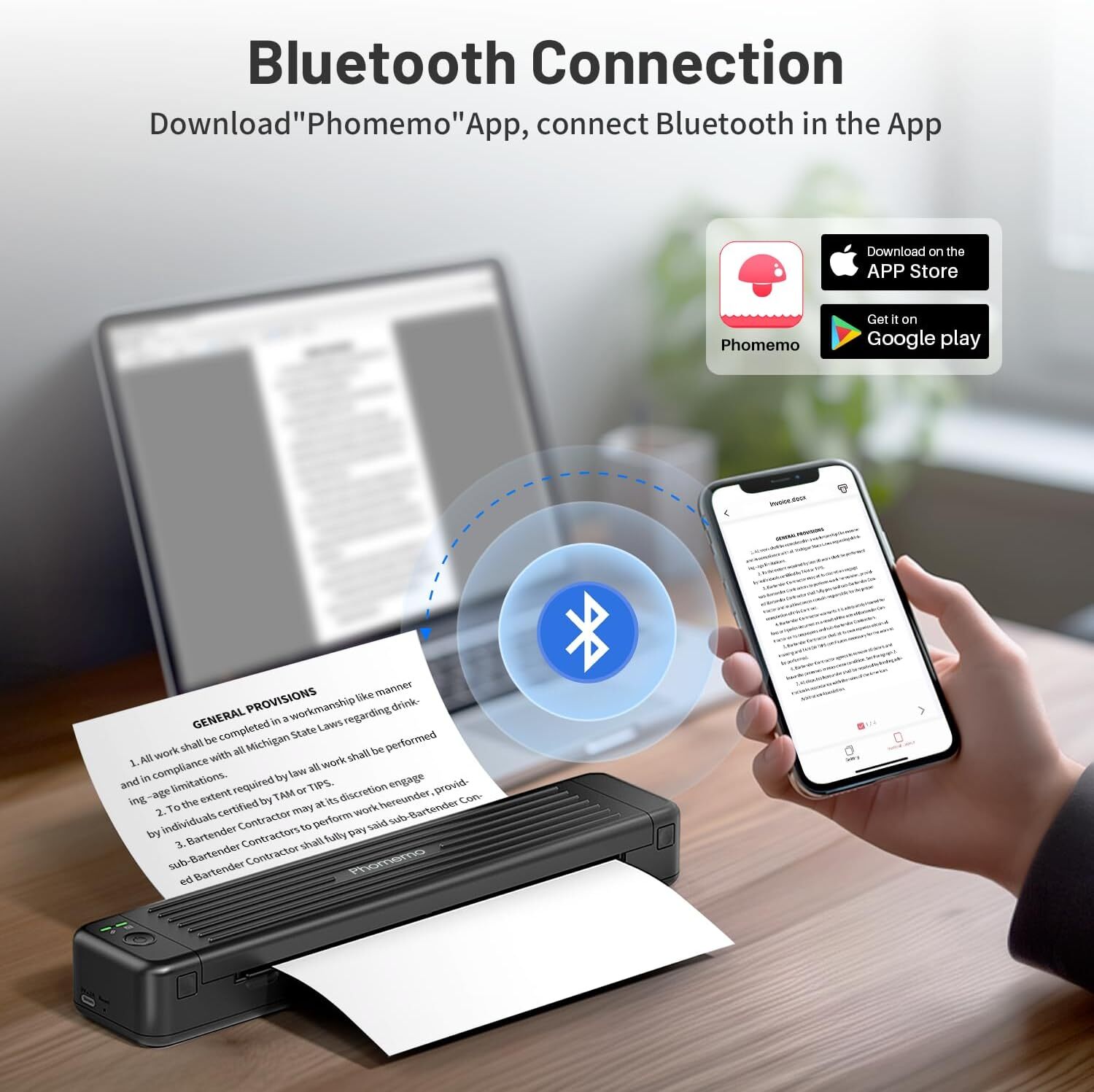 Phomemo P831 Portable Printer Wireless A4 Printer Support Regular Copy Paper ﻿