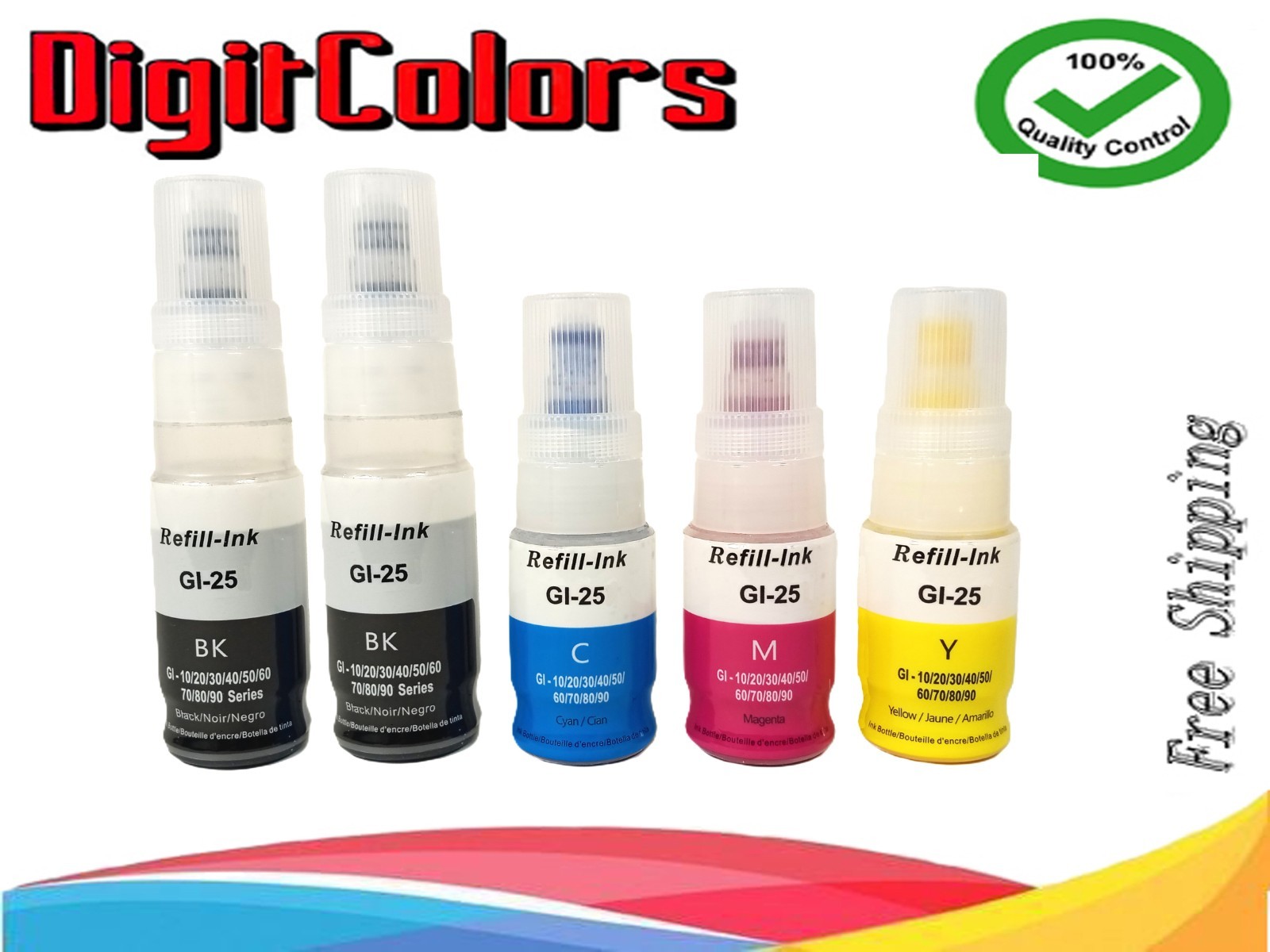 GI-25 Ink Refill Bottle for use Canon Maxify MegaTank GX2050 GX1050 GX2020 5PK