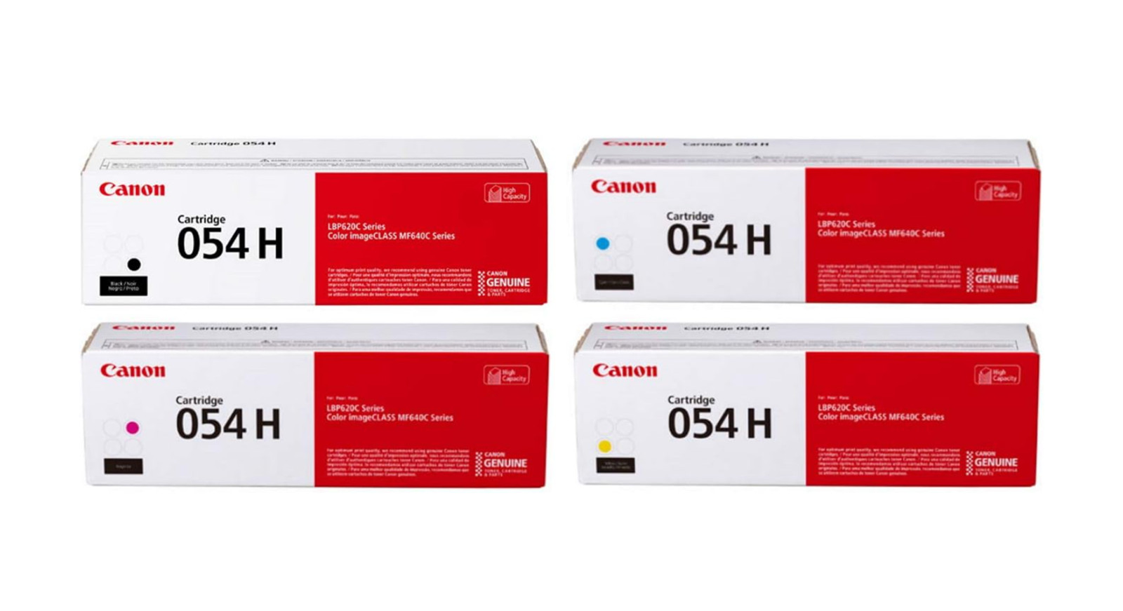Canon 054H Complete 4 Color High Yield Toner (Black,Cyan,Magenta,Yellow)