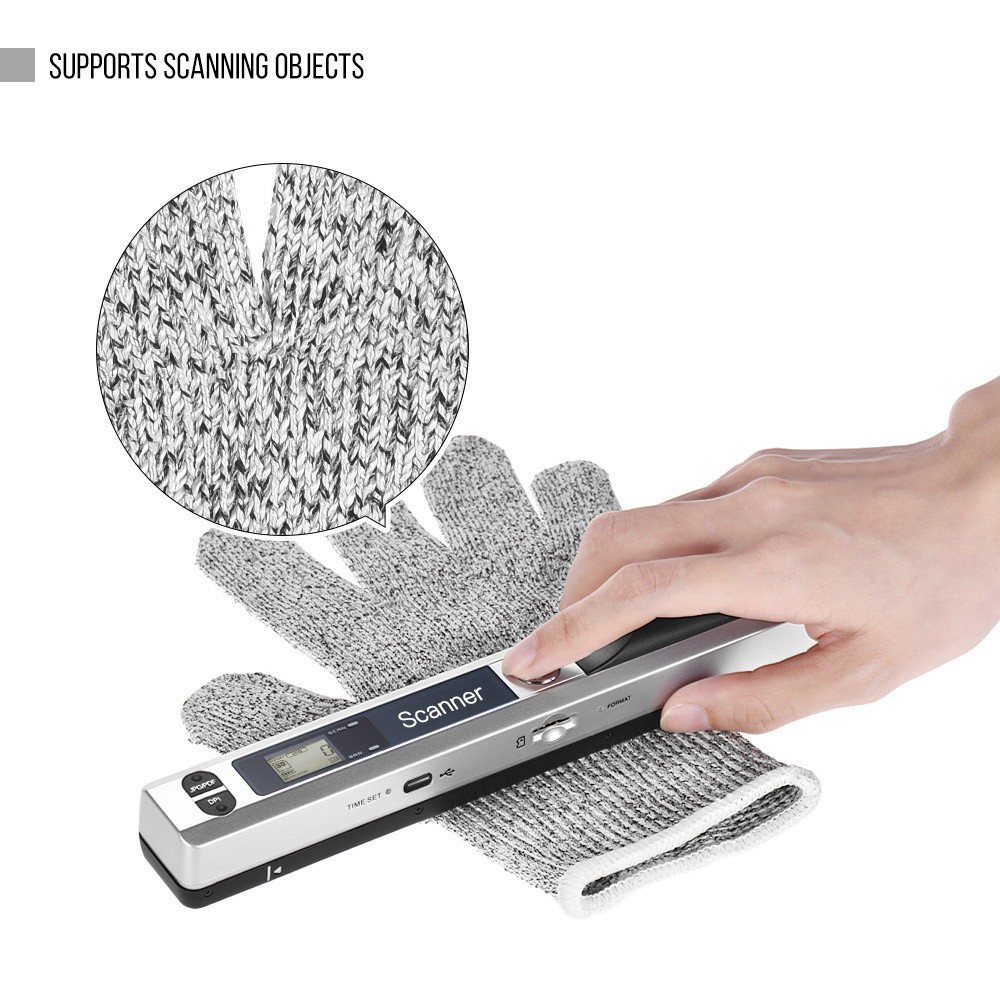 Portable Handheld Wireless Scanner 900DPI A4 LCD Type-C JPG PDF Bag