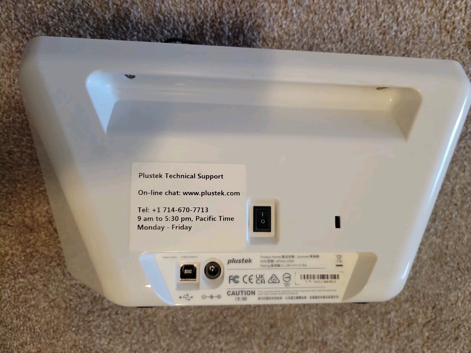 Plustek Photo scanner ePhoto Z300 photo Document CCD sensor Mac/PC W/cables