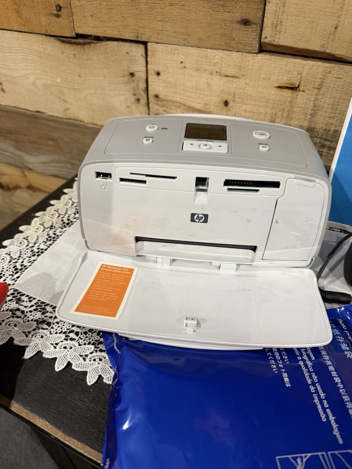 HP PhotoSmart 325 Inkjet 4×6 Color Photo Printer 4800×1200 USB Q3414A