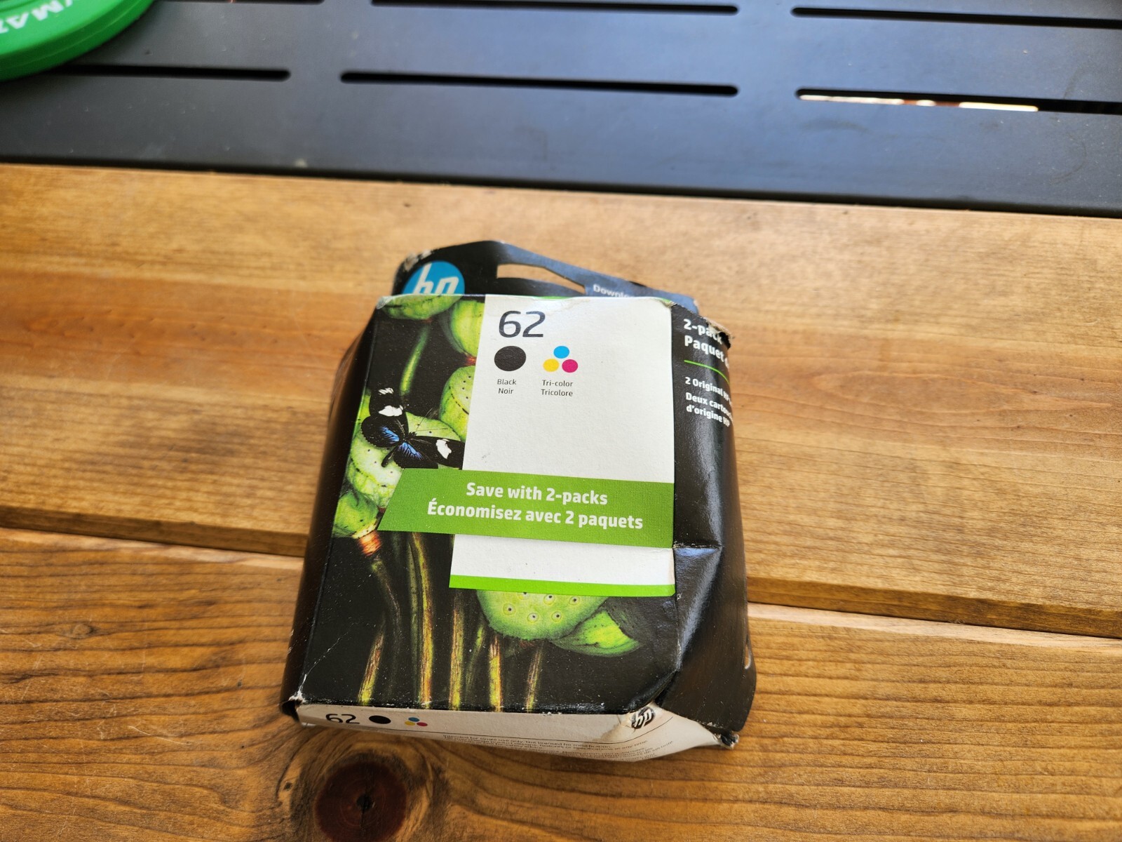 HP 62 Black Tri-Color Ink Cartridges N9H64FN C2P04AN C2P06AN Genuine Foil Packs