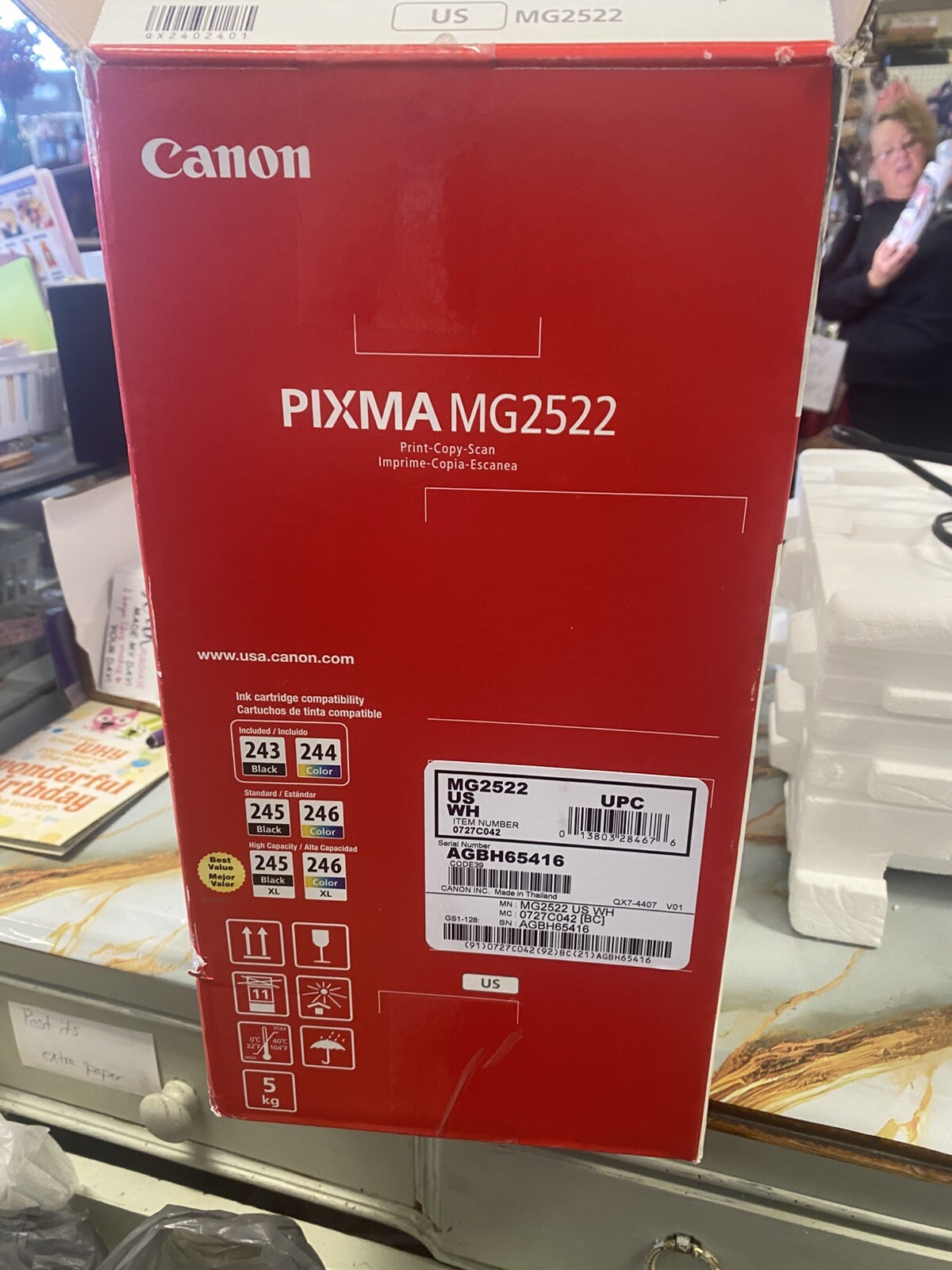 Canon MG2522 All In One Printer-original Box See Descrip No Ink!