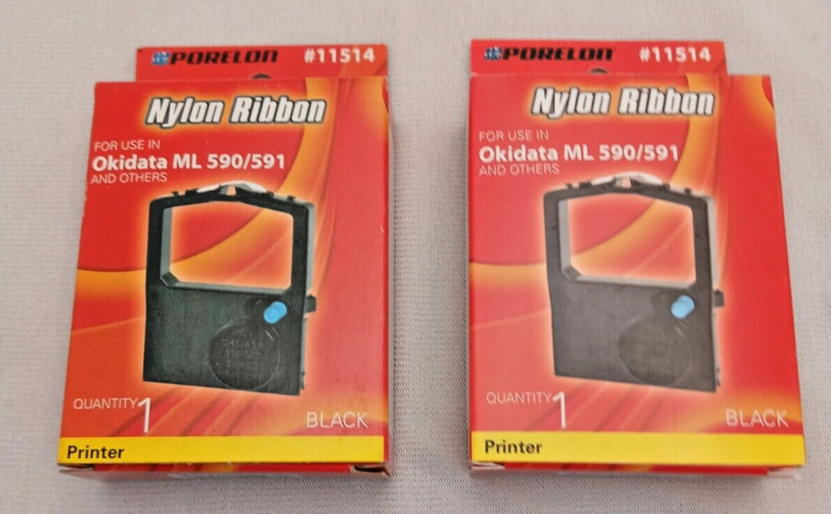 Porelon 11514 Matrix Replacement Nylon Printer Ribbon okidata ml 590/591 (2 PK)