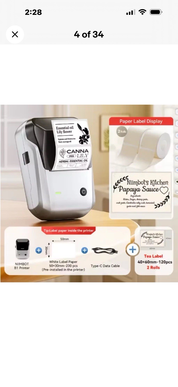 B1 Wireless Thermal Label Printer 20-50mm Barcode Price Label Maker Peptide