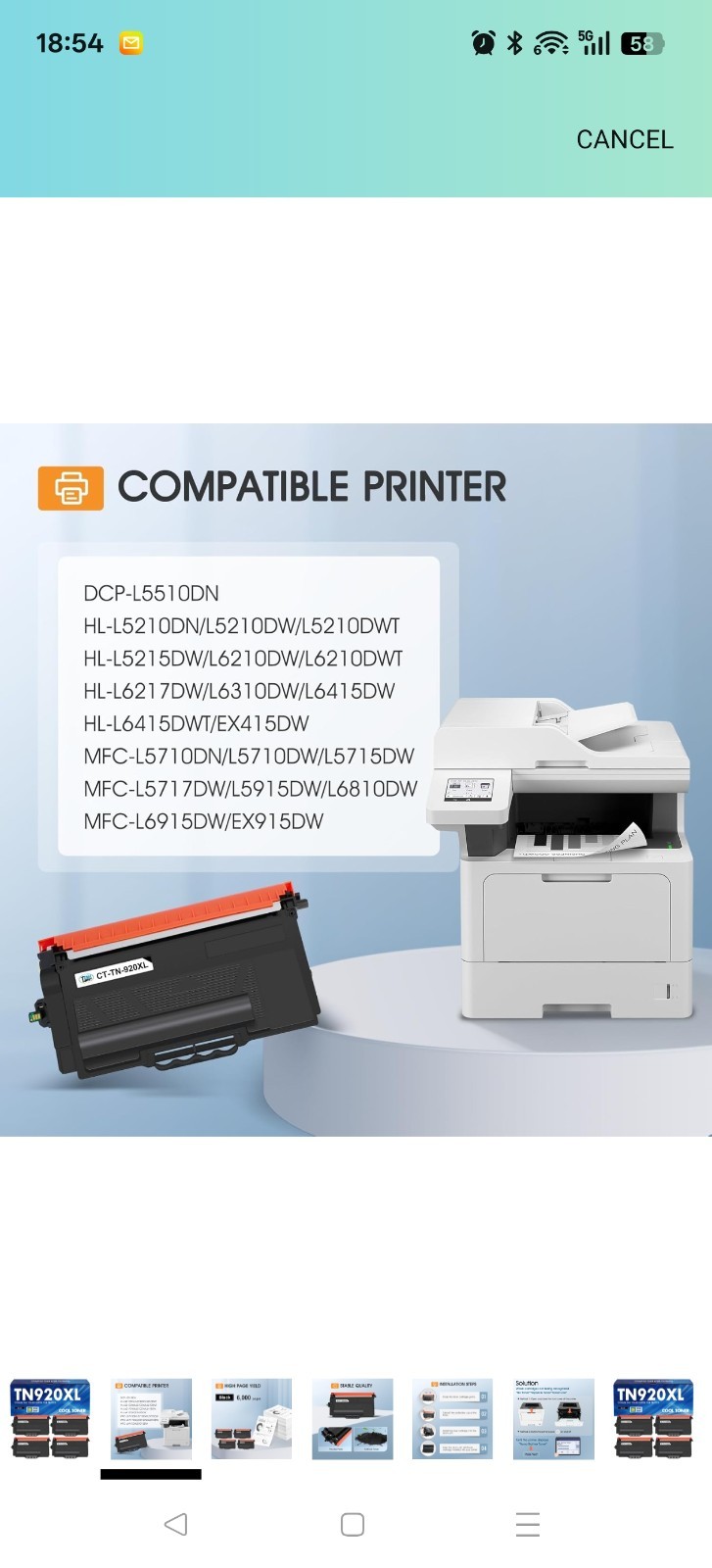 TN920XL TN920 Toner Cartridge Compatible Replacement for Brother TN 920 920XL TN