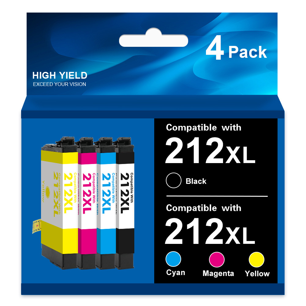 4PK Compatible With 212XL Ink For Epson WorkForce WF-2830 WF-2850 XP-4100 4105