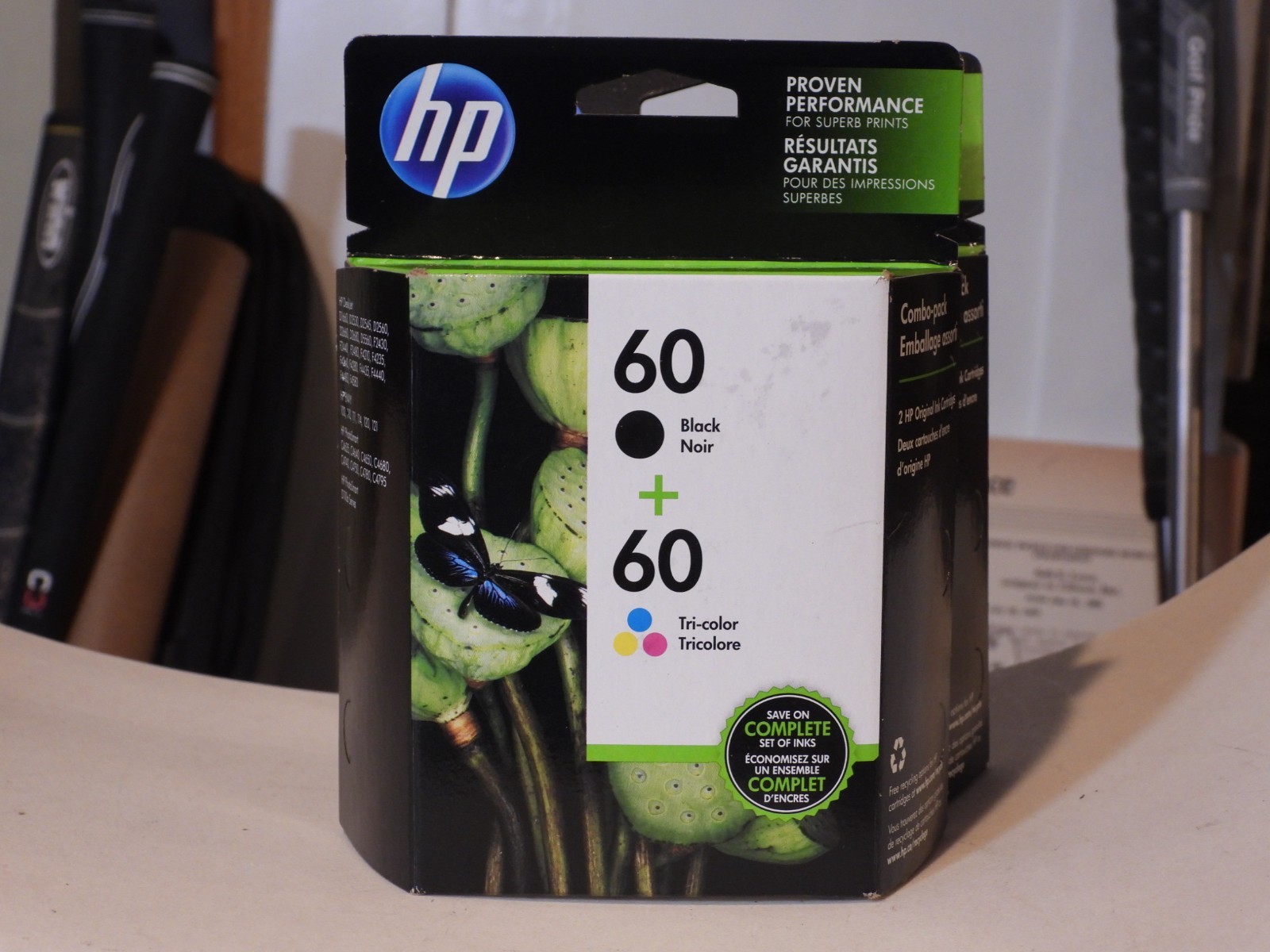 New Genuine HP 60 Black 60 Color Ink Cartridge Photosmart 2PK