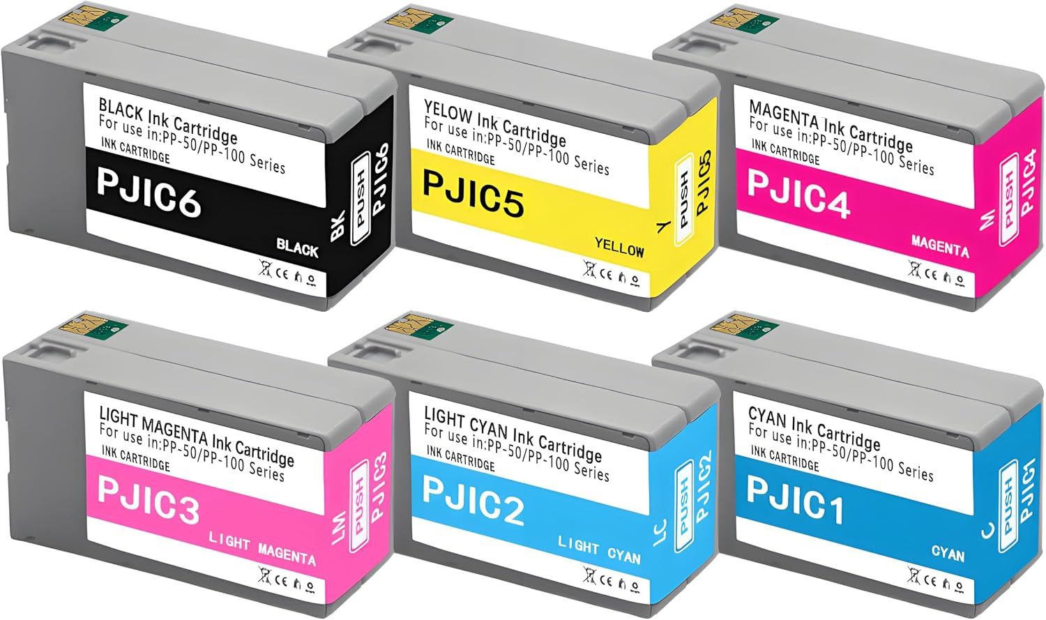 PP50 PP100 Ink Cartridges Set PJIC1 PJIC2 PJIC3 PJIC4 PJIC5 PJIC6 for Discproduc