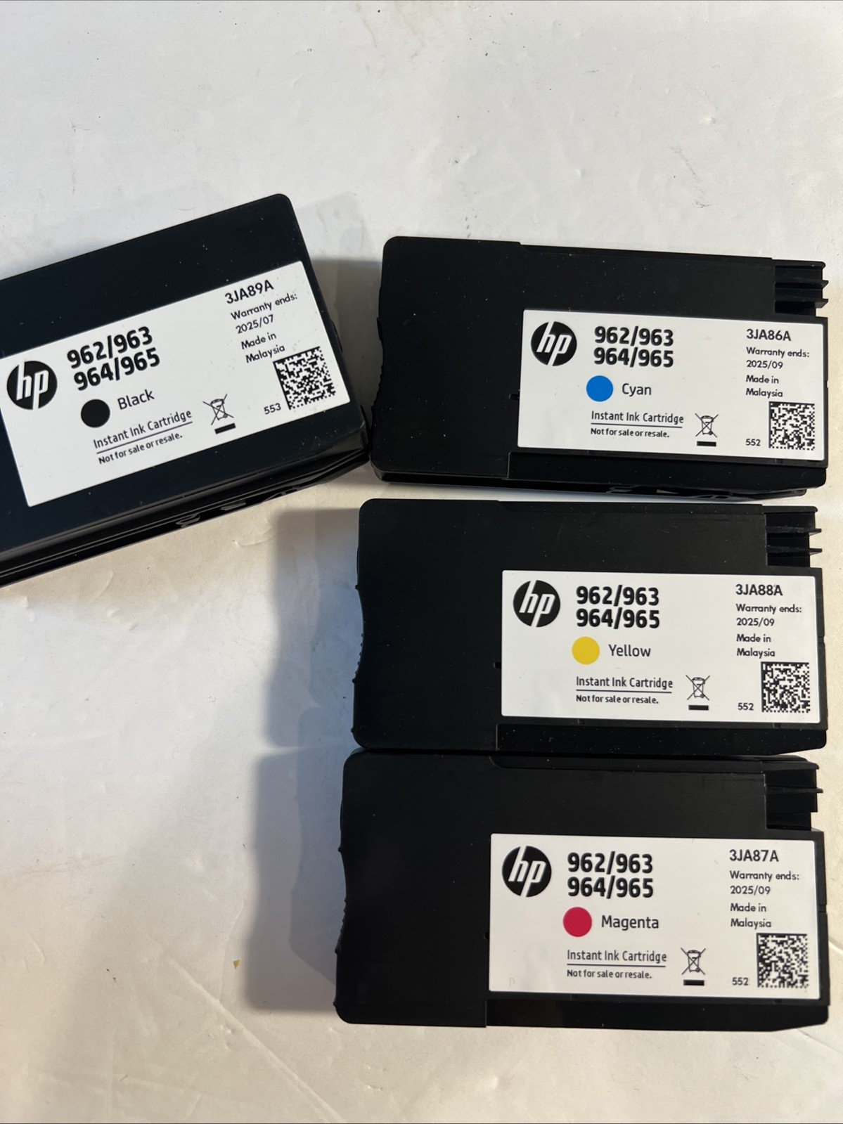 Genuine HP 962/963/964/965 Black Cyan Magenta Yellow Ink Cartridges 2025/2026