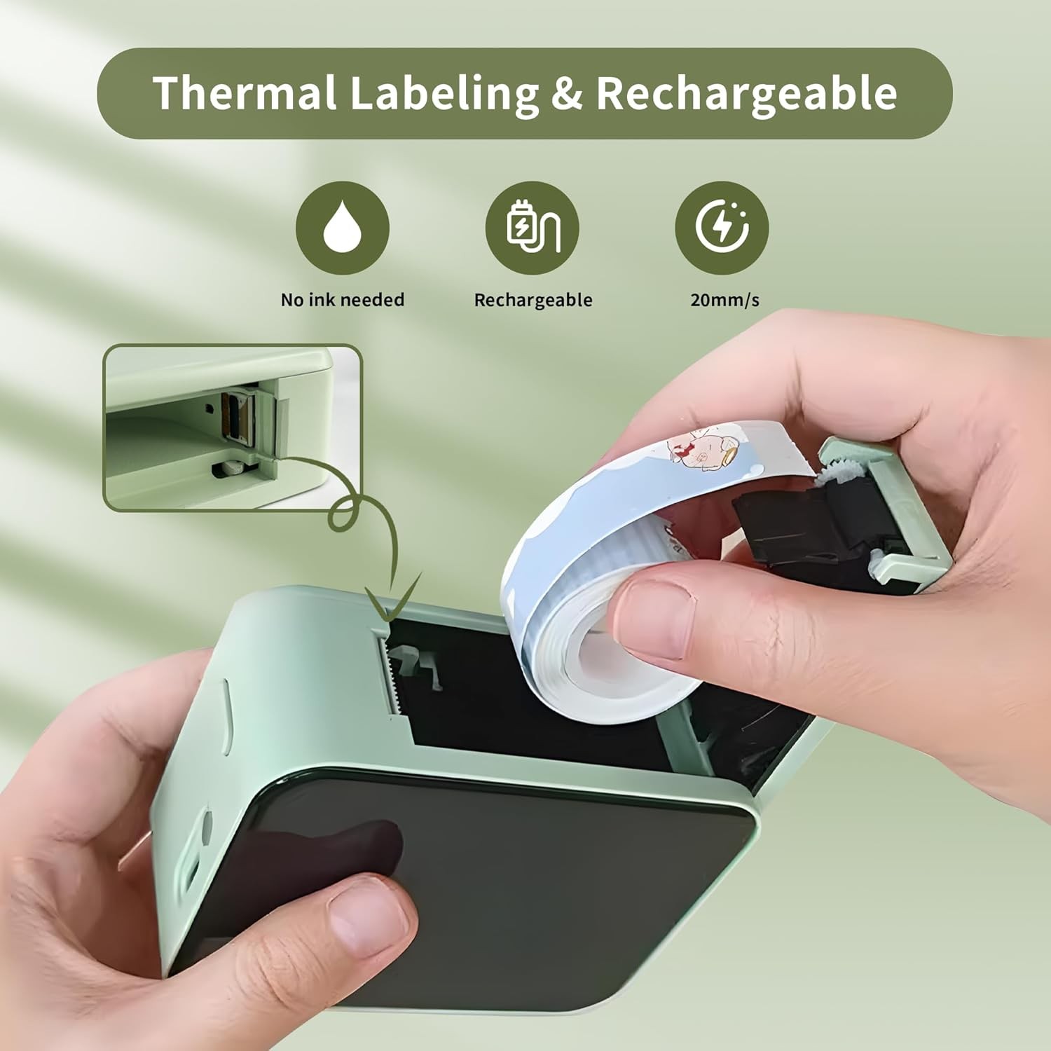 Xmas Best Gift Bluetooth Label Maker Machine with Tape Thermal Labeling Device