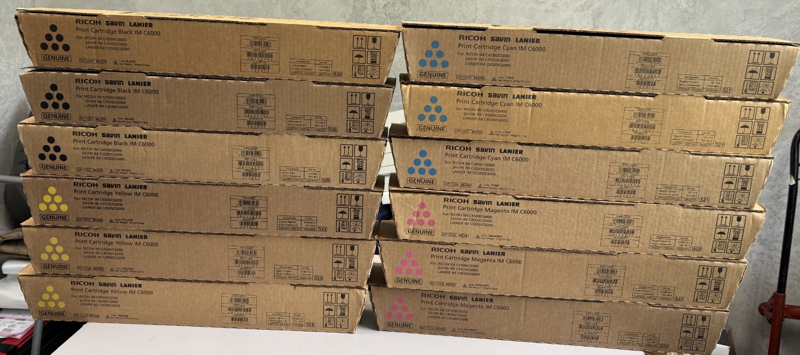 SET Ricoh Genuine IM C6000 Toner Black Cyan Magenta Yellow Original OEM C4500