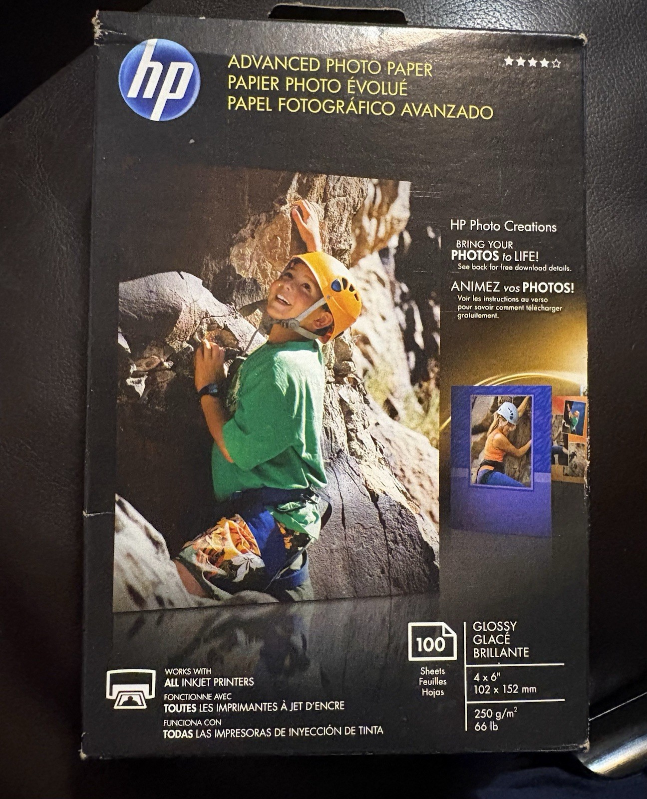 hp Advanced Photo Paper 4×6” 100 Sheets Glossy Q6638A Inkjet Printers NEW