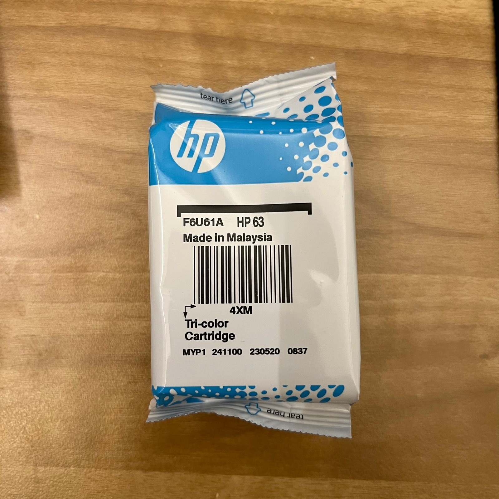 HP 63 Tri-color ink cartridge NEW SEALED PACK OF 1