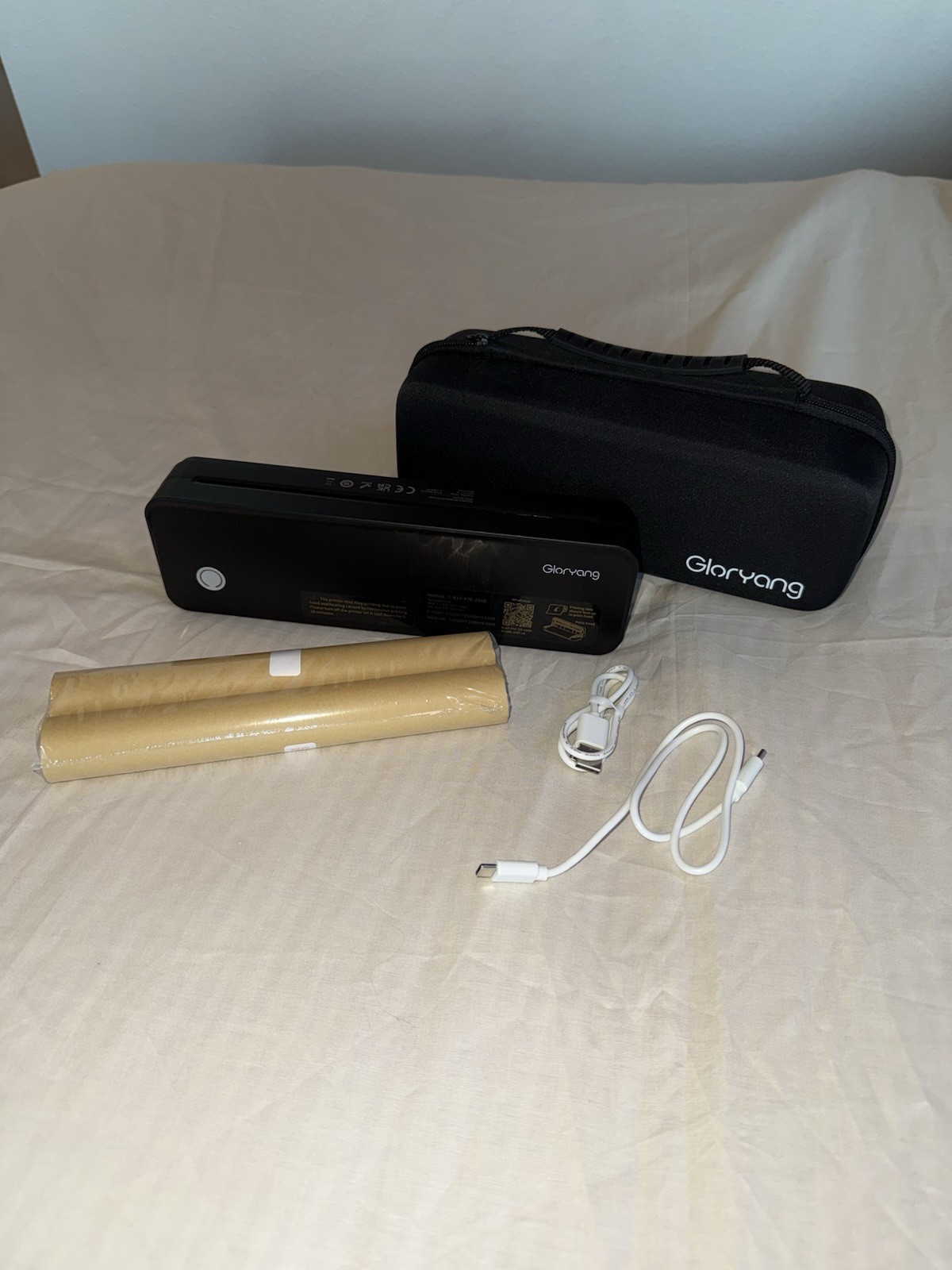 GLORYANG 300DPI Portable Thermal Printer Wireless, Inkless Bluetooth Printer