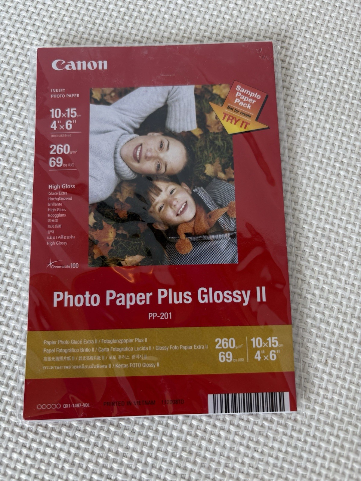 CANON 4×6 inch PHOTO PAPER Plus Glossy II Sample Pack 10 sheets New in Package