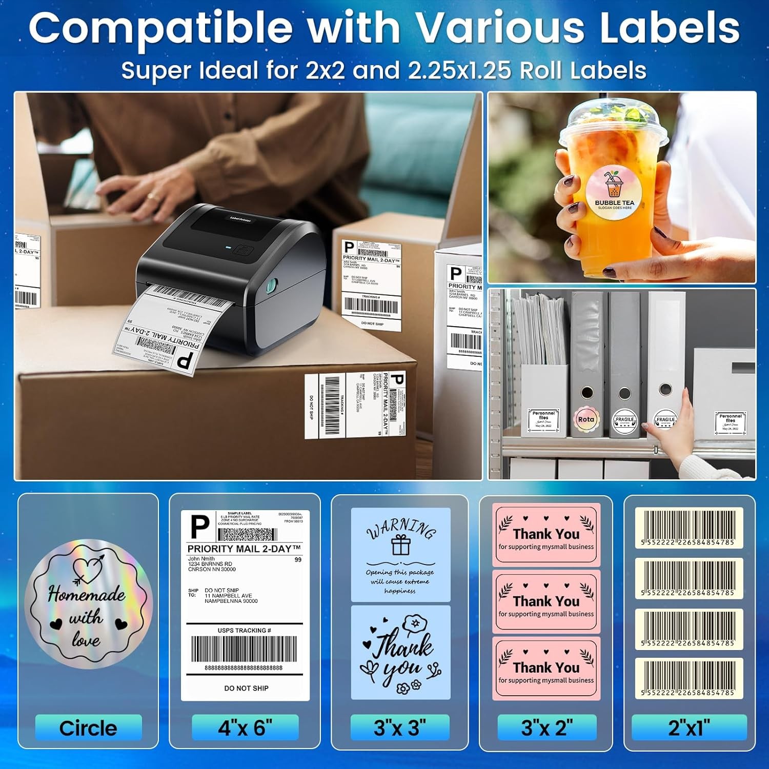 Phomemo D450BT Shipping Labels Printer 4 x 6 Label Printer Thermal Printer UPS